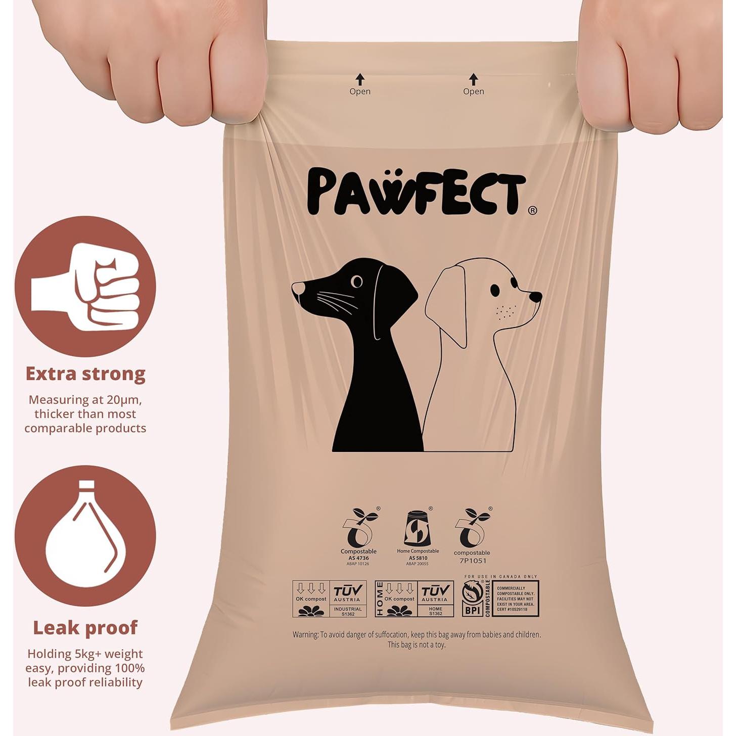 Bolsas de Poop Biodegradables Pawfect - 240 Cuentas Grandes