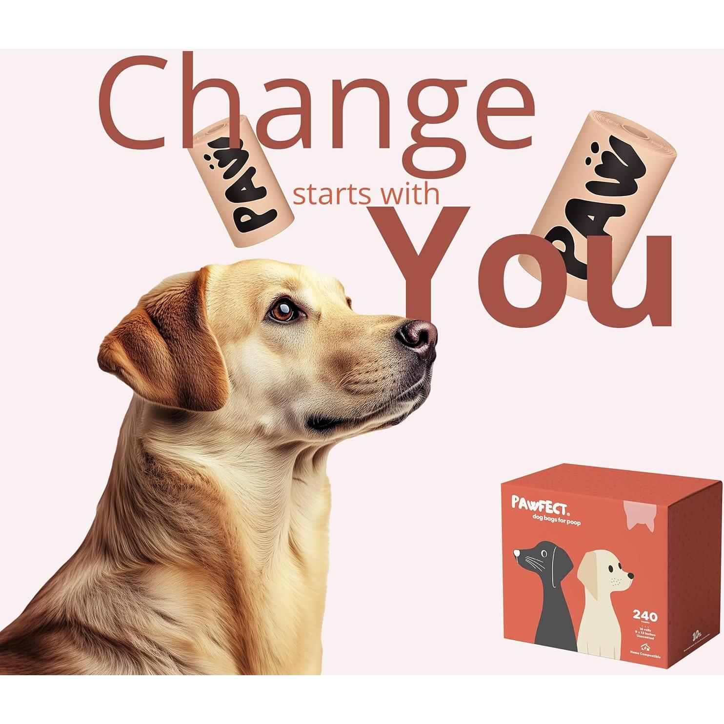 Bolsas de Poop Biodegradables Pawfect - 240 Cuentas Grandes