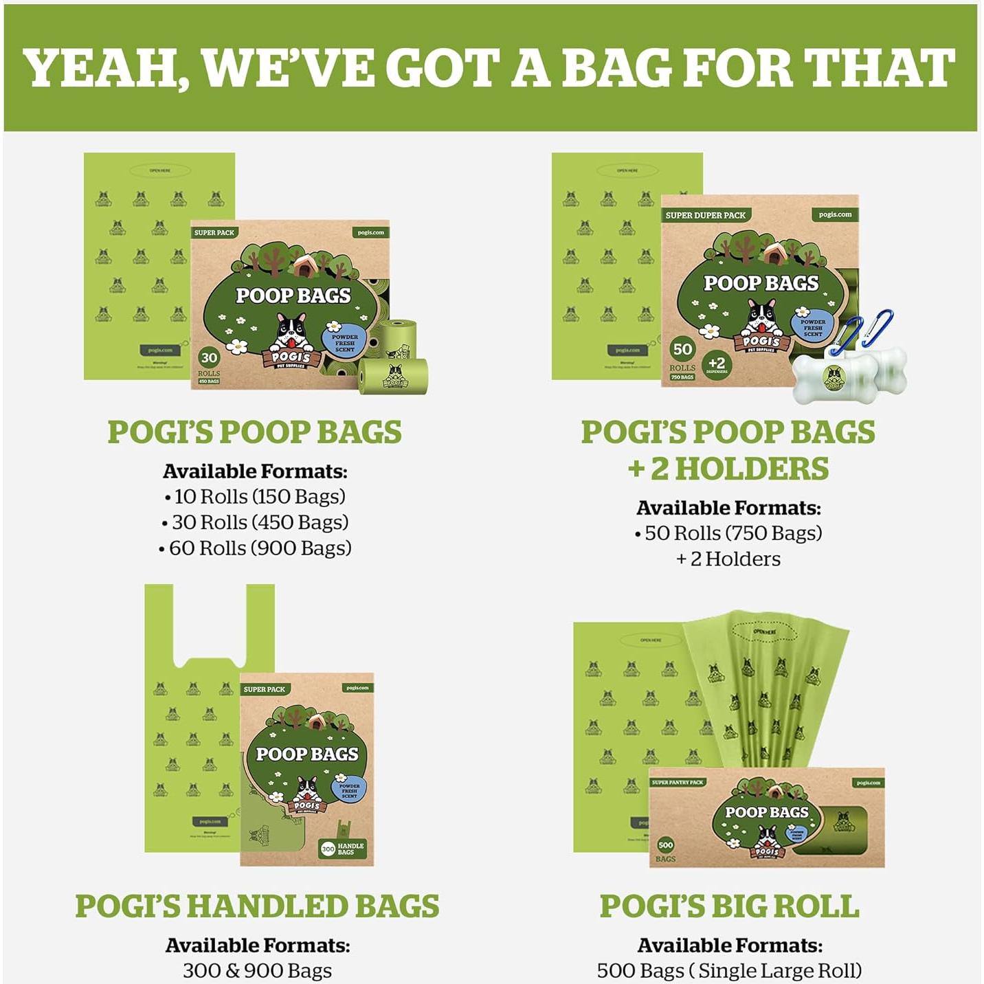 Bolsas de Poop para Perros Pogi - Extra Gruesas 300 Unidades