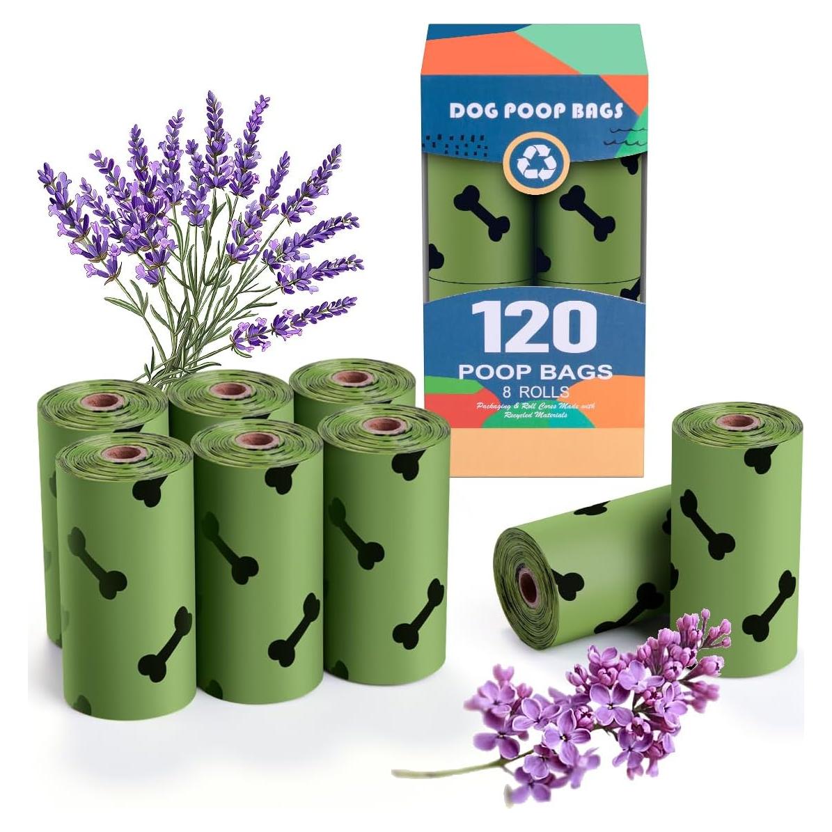 Bolsas de Poo Biodegradables RMancipate 120 Unidades Aroma Lavanda