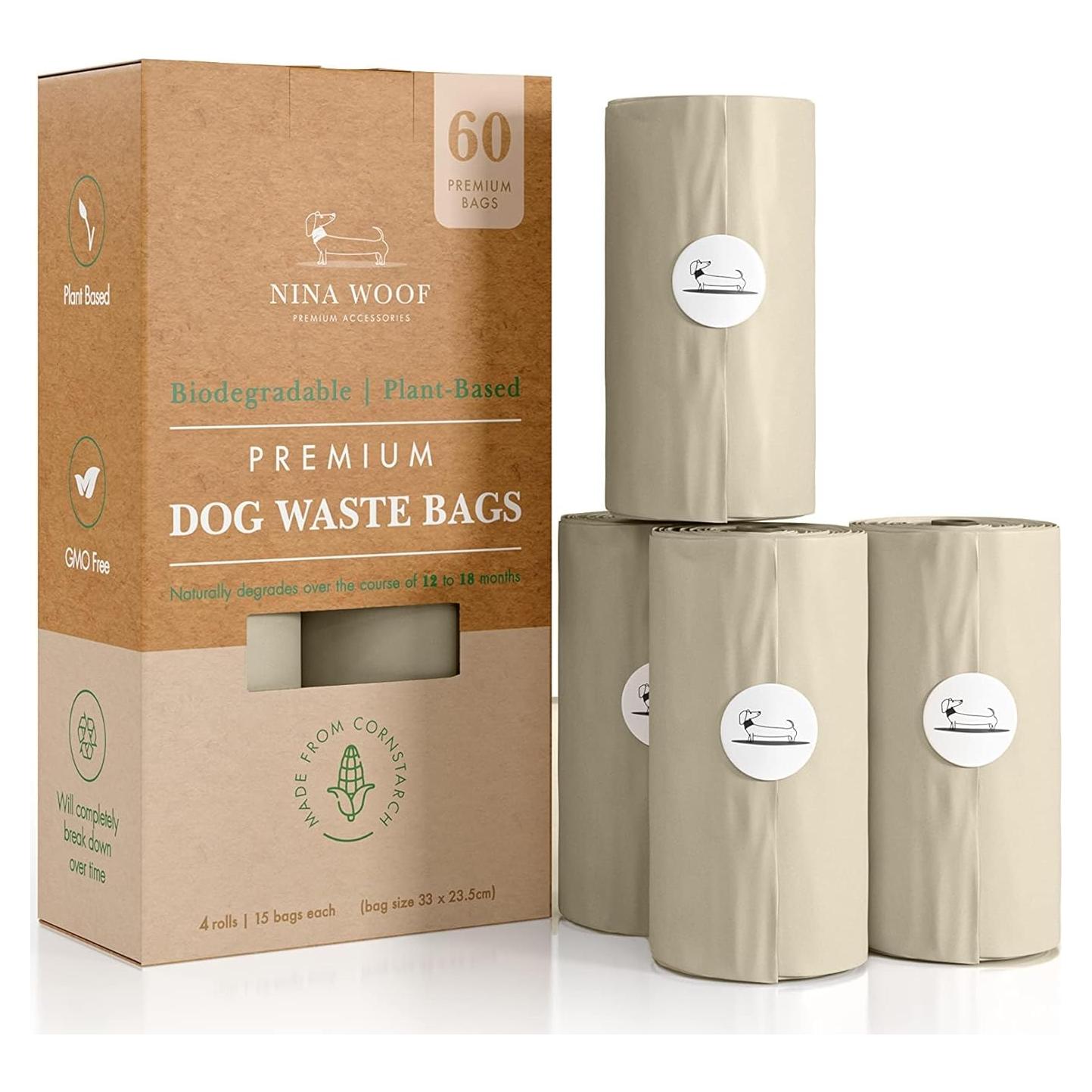 Bolsas Compostables para Excremento de Perro Nina Woof - 60 Unidades