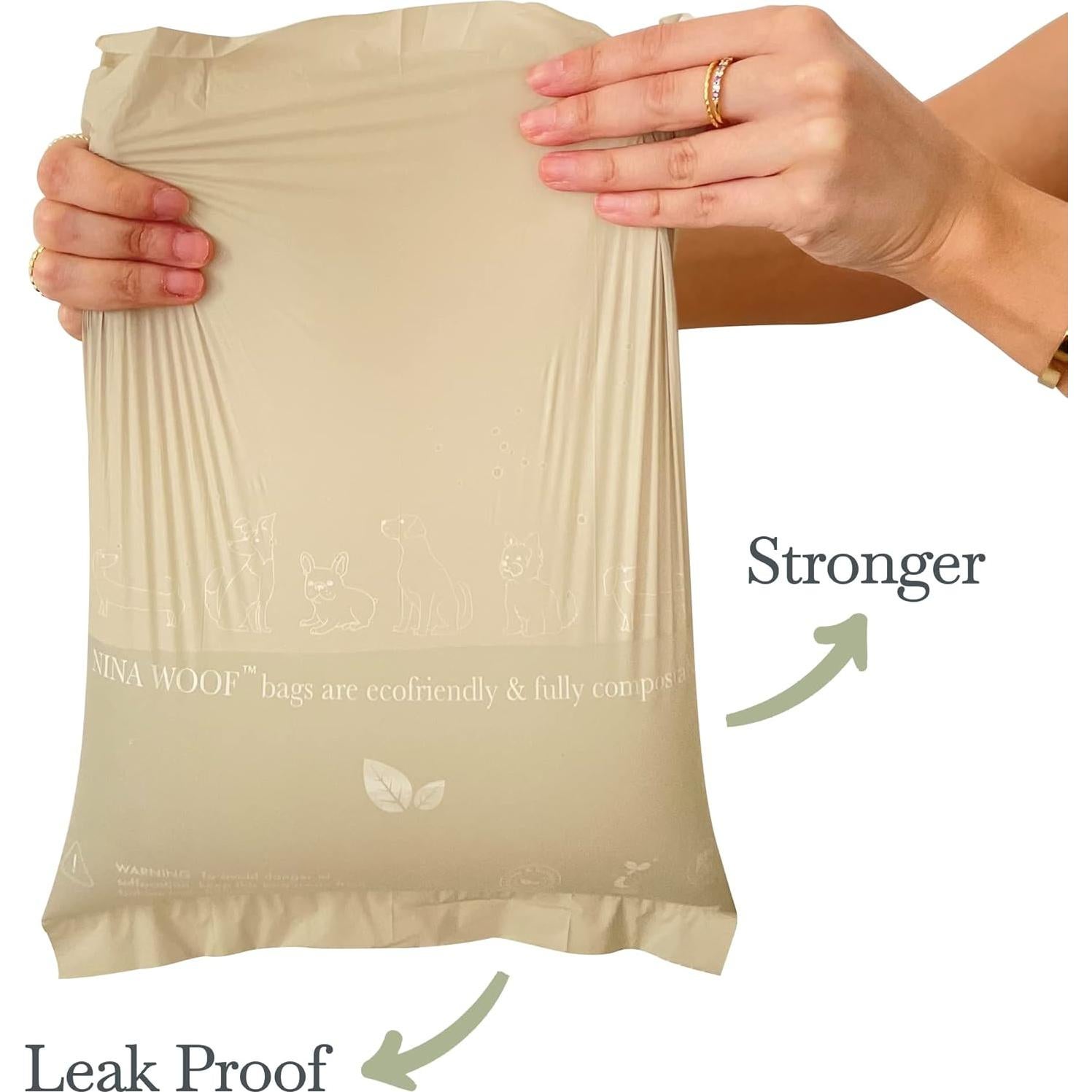 Bolsas Compostables para Excremento de Perro Nina Woof - 60 Unidades