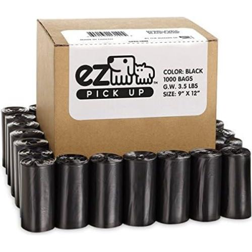 Bolsas de Desechos para Perros EZ 1000 Negras 22.86x30.48cm