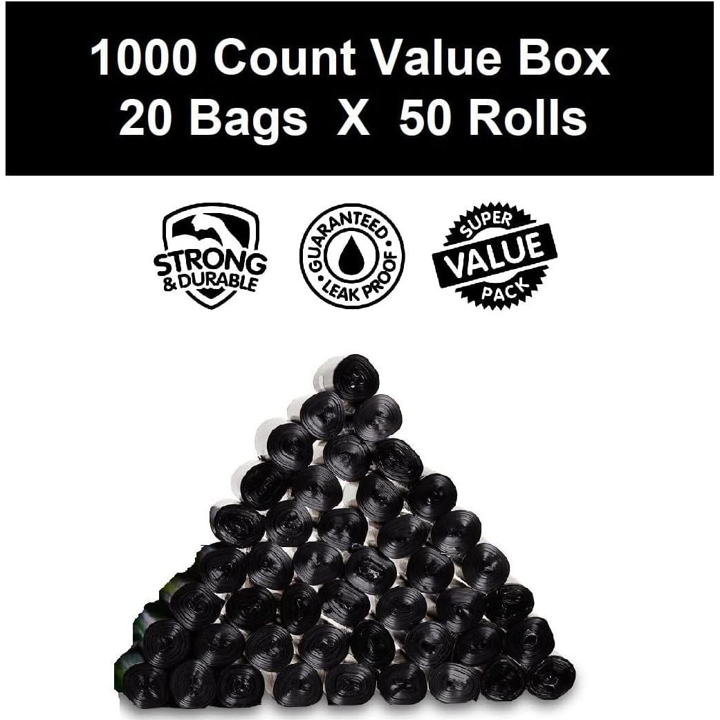Bolsas de Desechos para Perros EZ 1000 Negras 22.86x30.48cm