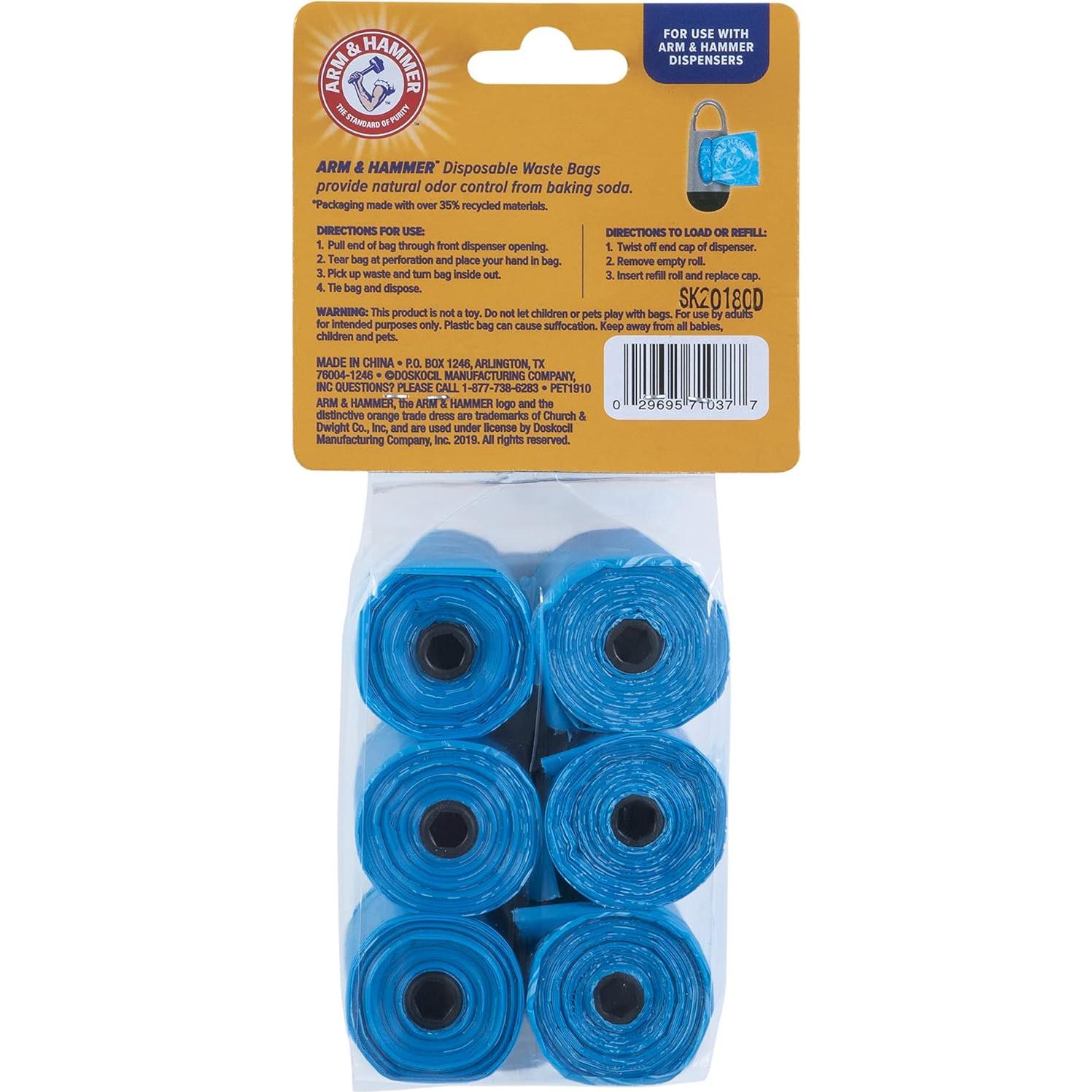 Bolsas Desechables para Excremento de Perro Arm & Hammer, 90 Unidades, Control de Olores