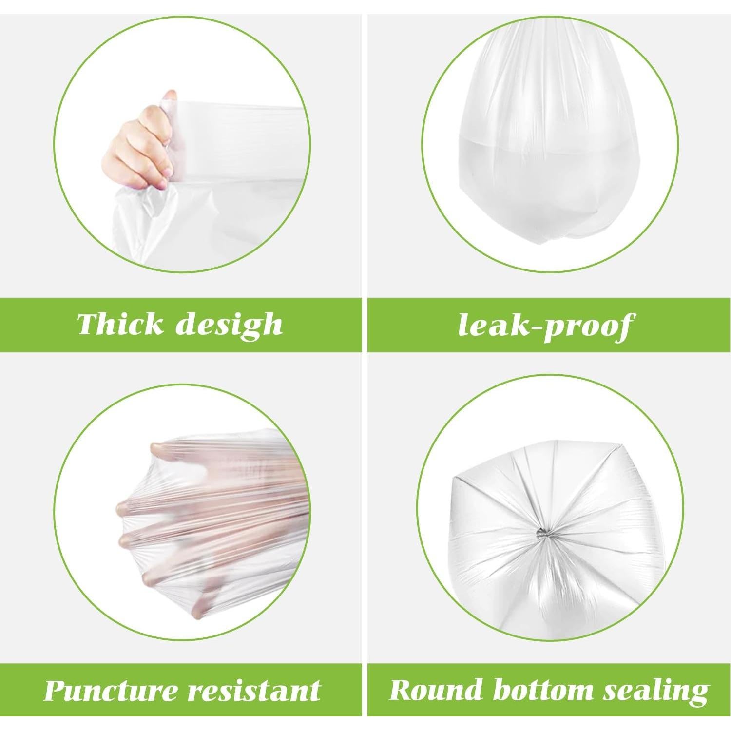 Bolsas de Basura Teivio 6 Galones 100 Cuentas Transparentes