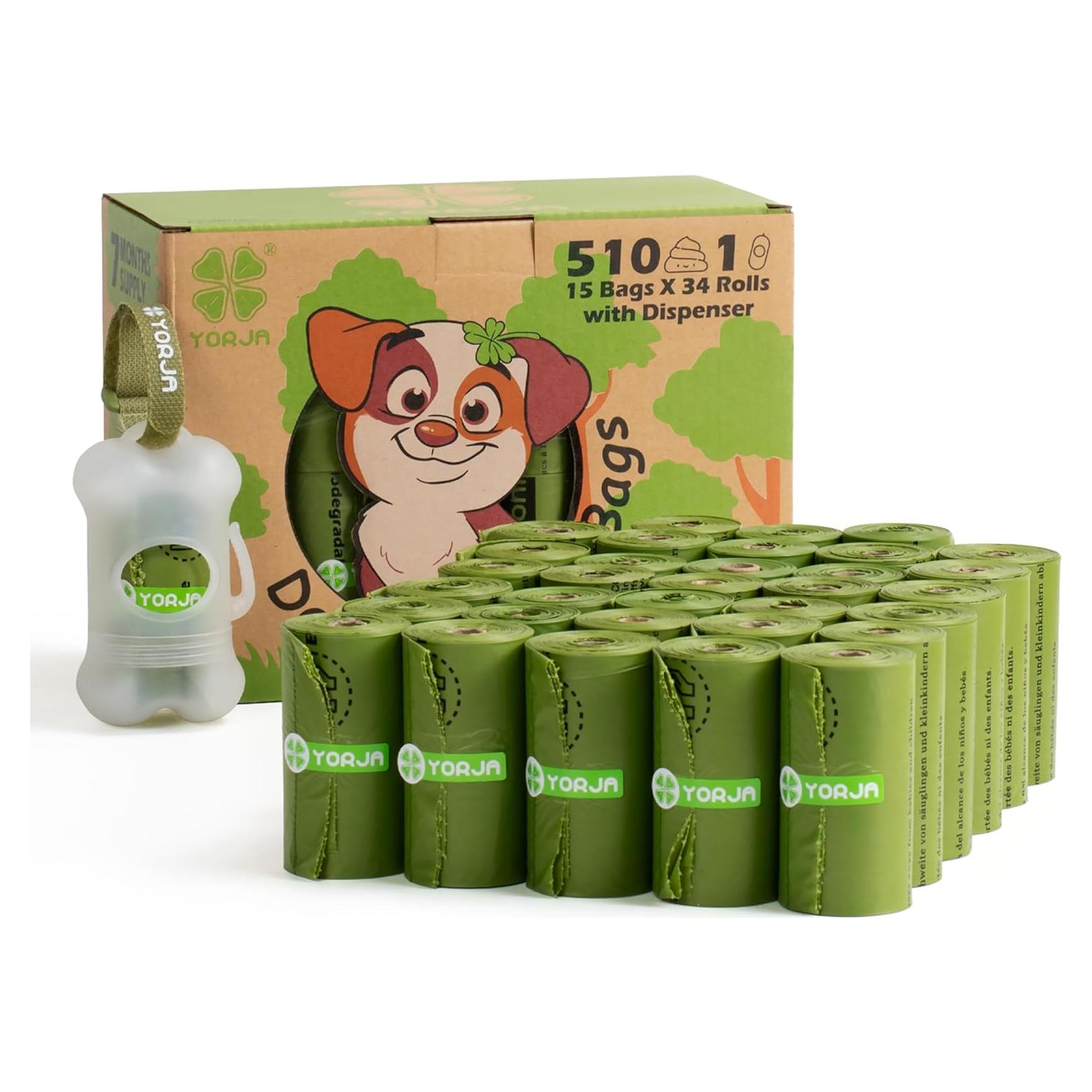 Bolsas de Excremento para Perros YORJA 510 Rollos Ecológicas