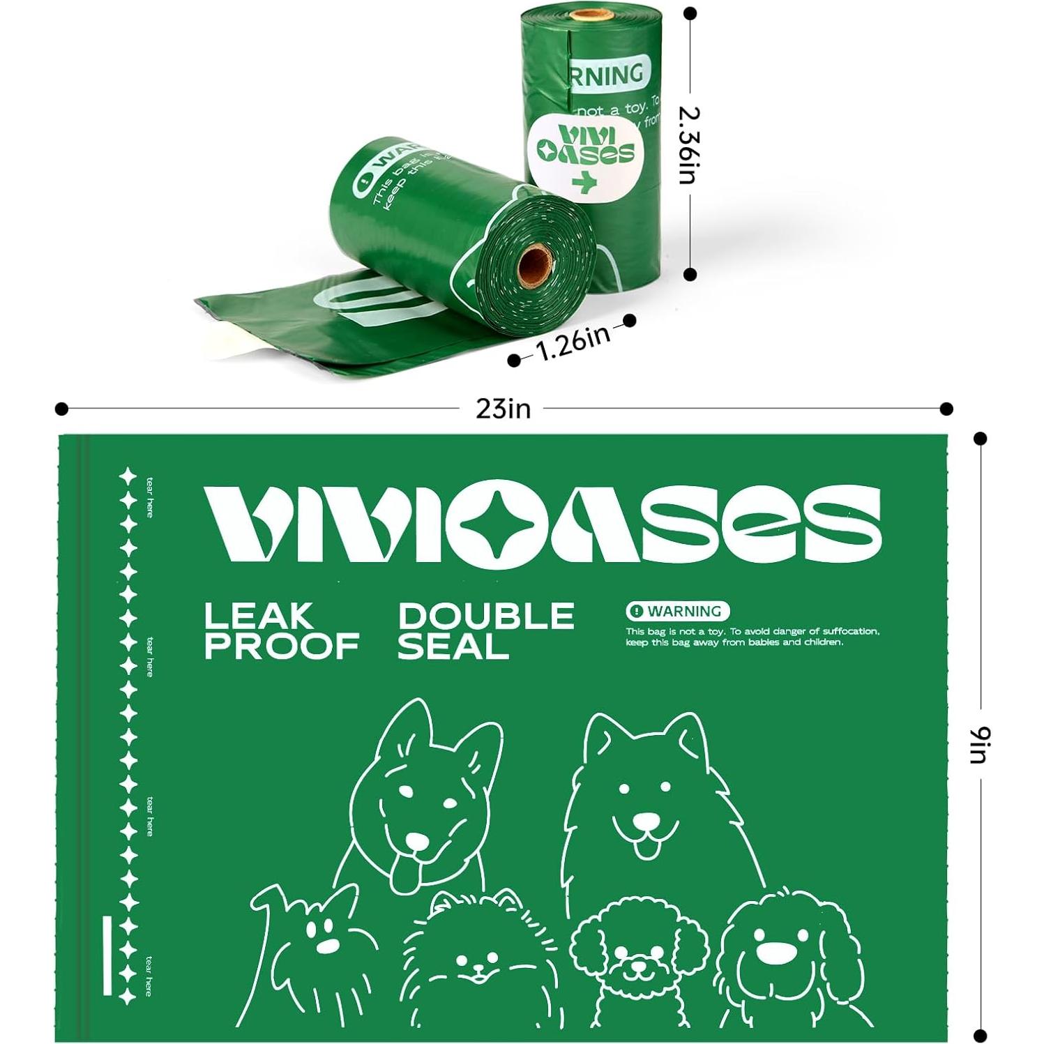 Bolsas para Perros VIVIOASES 240 Unidades Aroma Lavanda 23x33cm