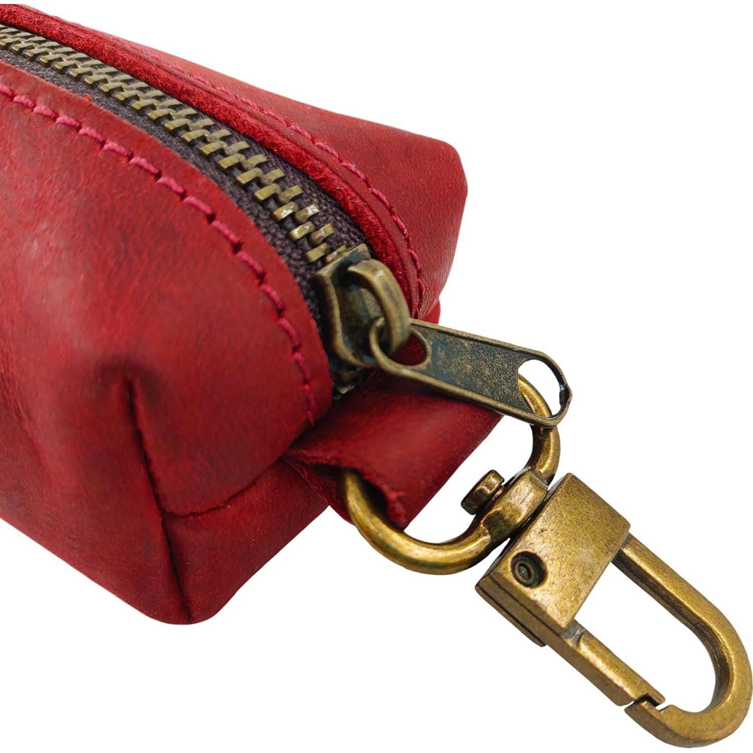 Soporte de Bolsa de Excremento para Perros HIFA - Cuero Rojo