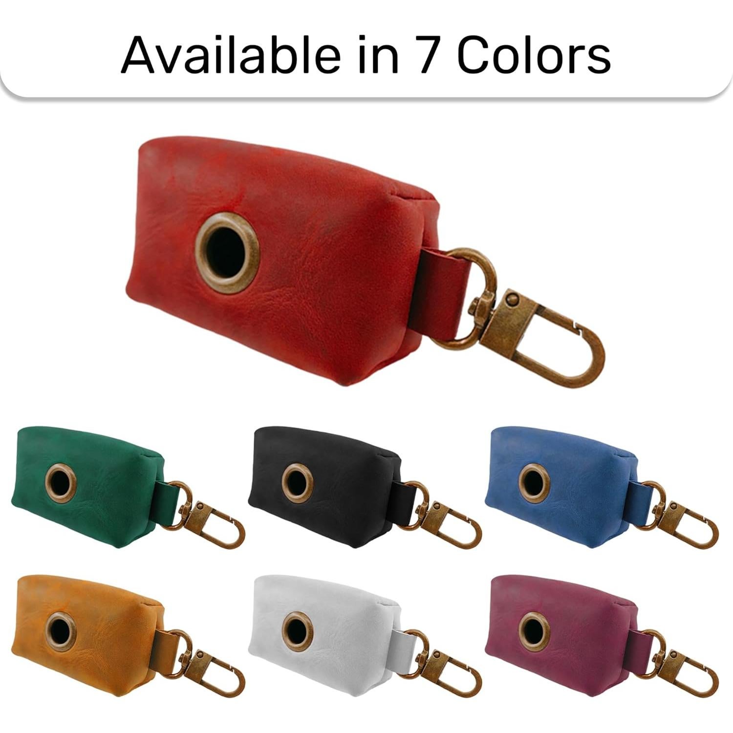 Soporte de Bolsa de Excremento para Perros HIFA - Cuero Rojo