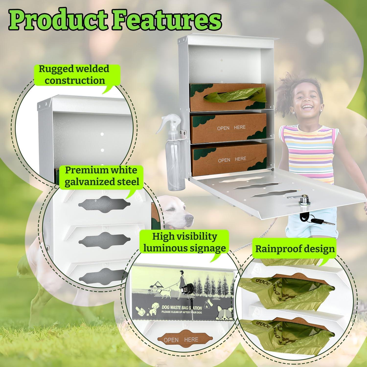 Dispensador de bolsas para excrementos DITKOK de metal 600 bolsas