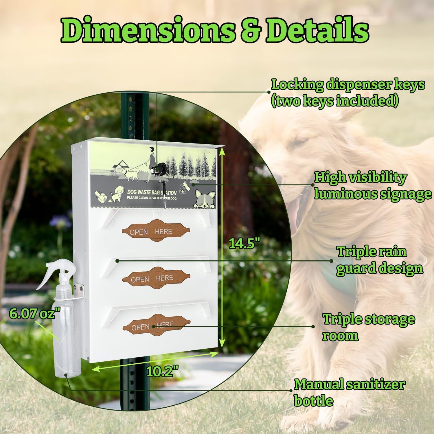 Dispensador de bolsas para excrementos DITKOK de metal 600 bolsas