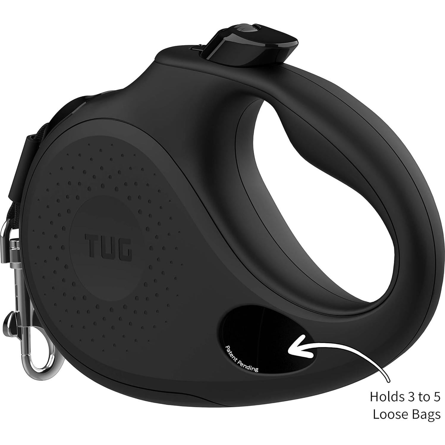 Correa Retráctil TUG Grande 4.88m Negro con Dispensador