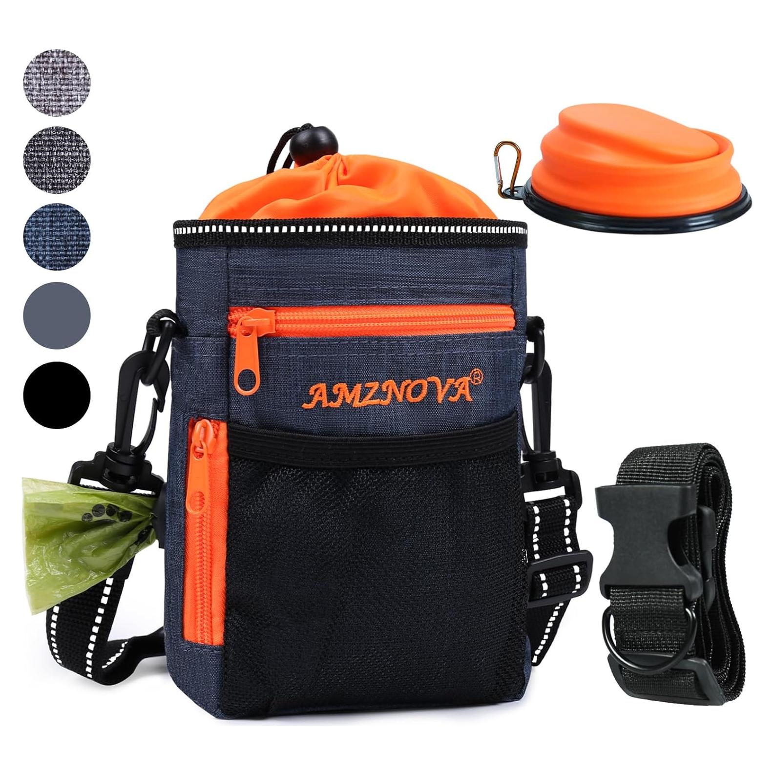 Bolsa de golosinas para perros AMZNOVA, gran capacidad, azul