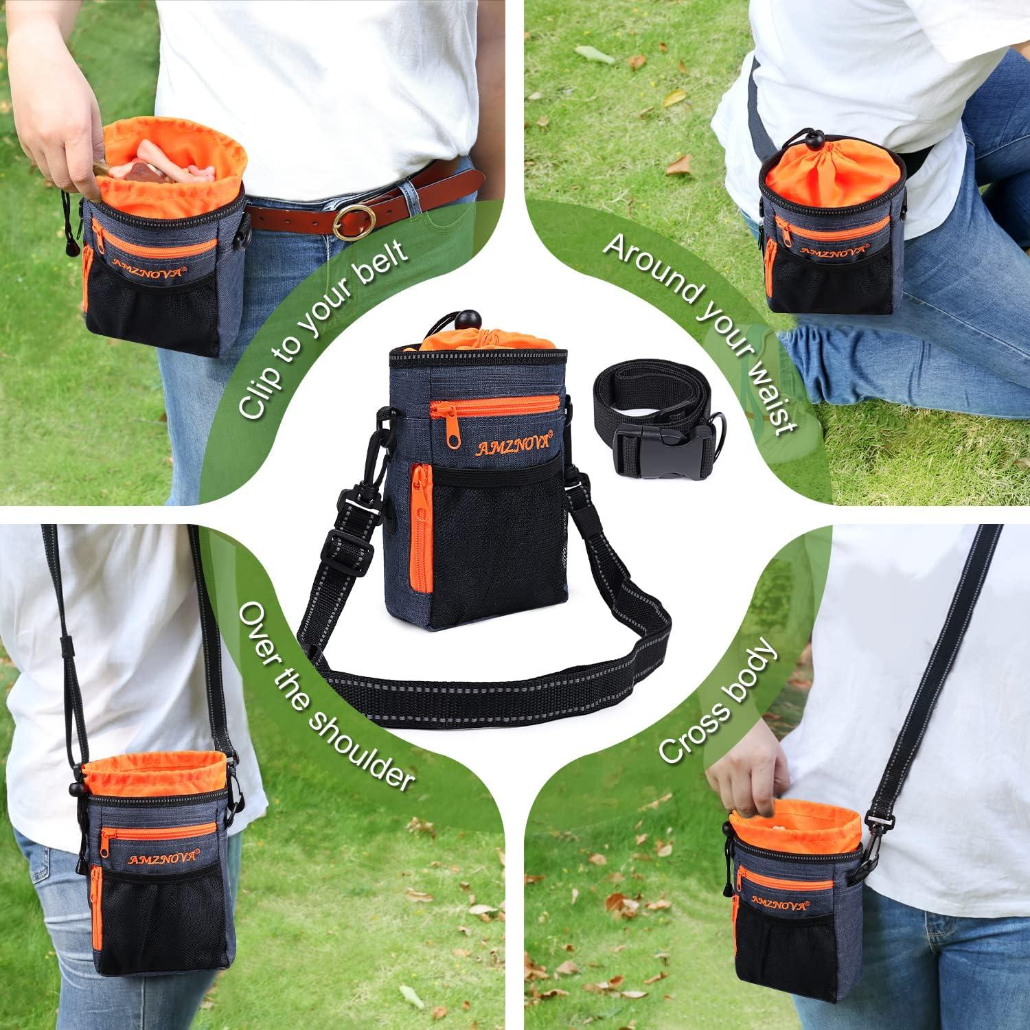 Bolsa de golosinas para perros AMZNOVA, gran capacidad, azul