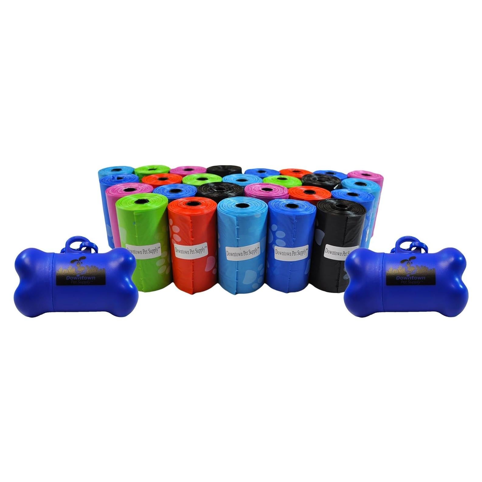 Bolsas de Poop Downtown Pet Supply 520 CT Huellas Arcoíris