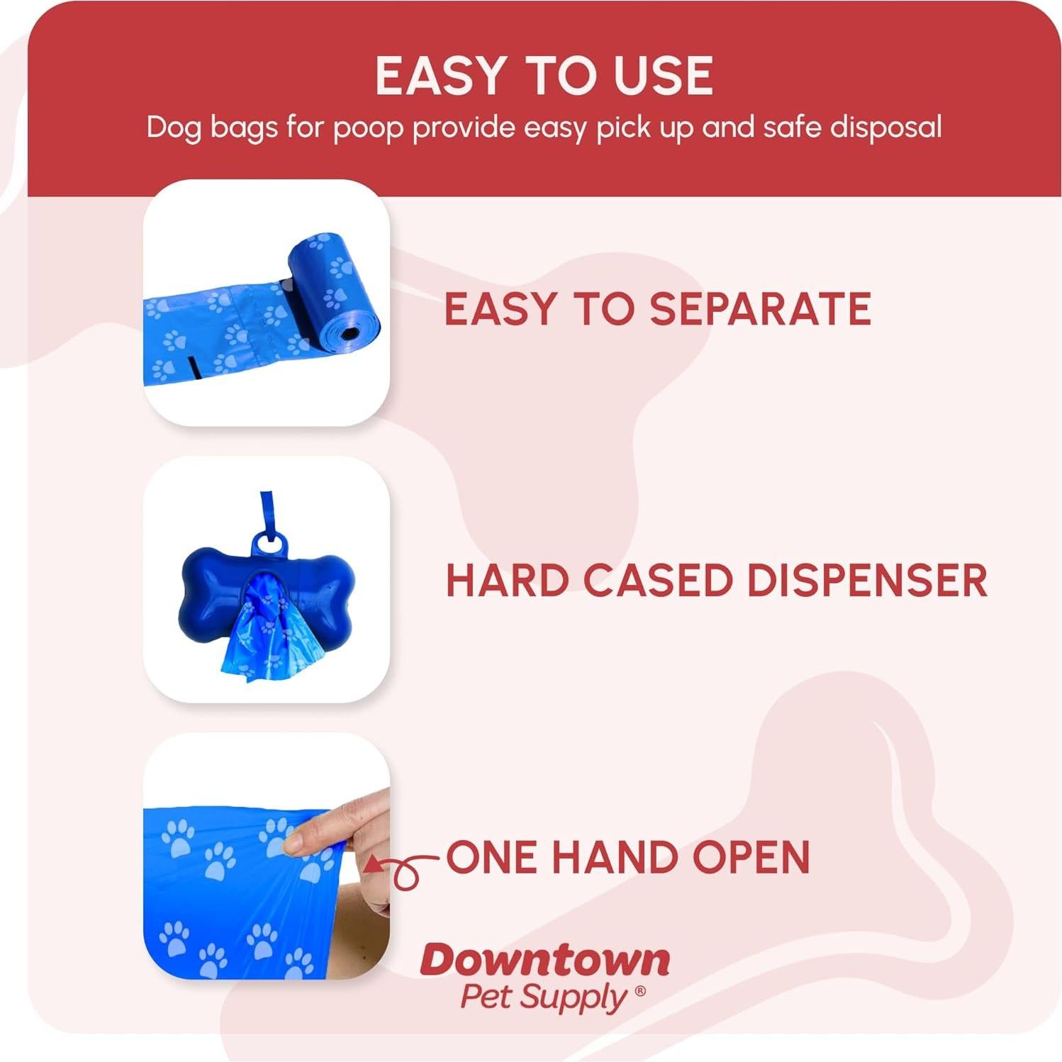 Bolsas de Poop Downtown Pet Supply 520 CT Huellas Arcoíris