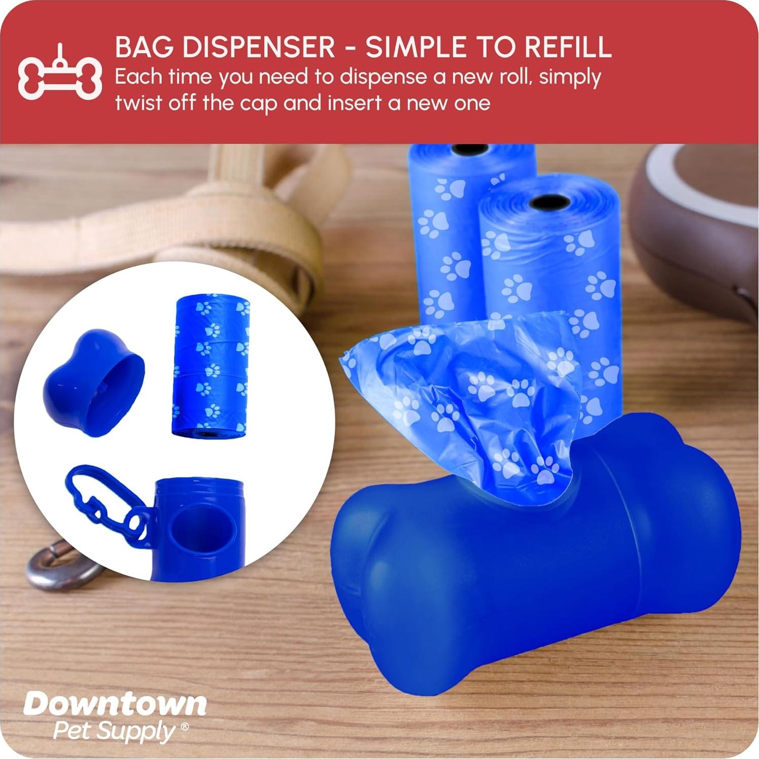 Bolsas de Poop Downtown Pet Supply 520 CT Huellas Arcoíris