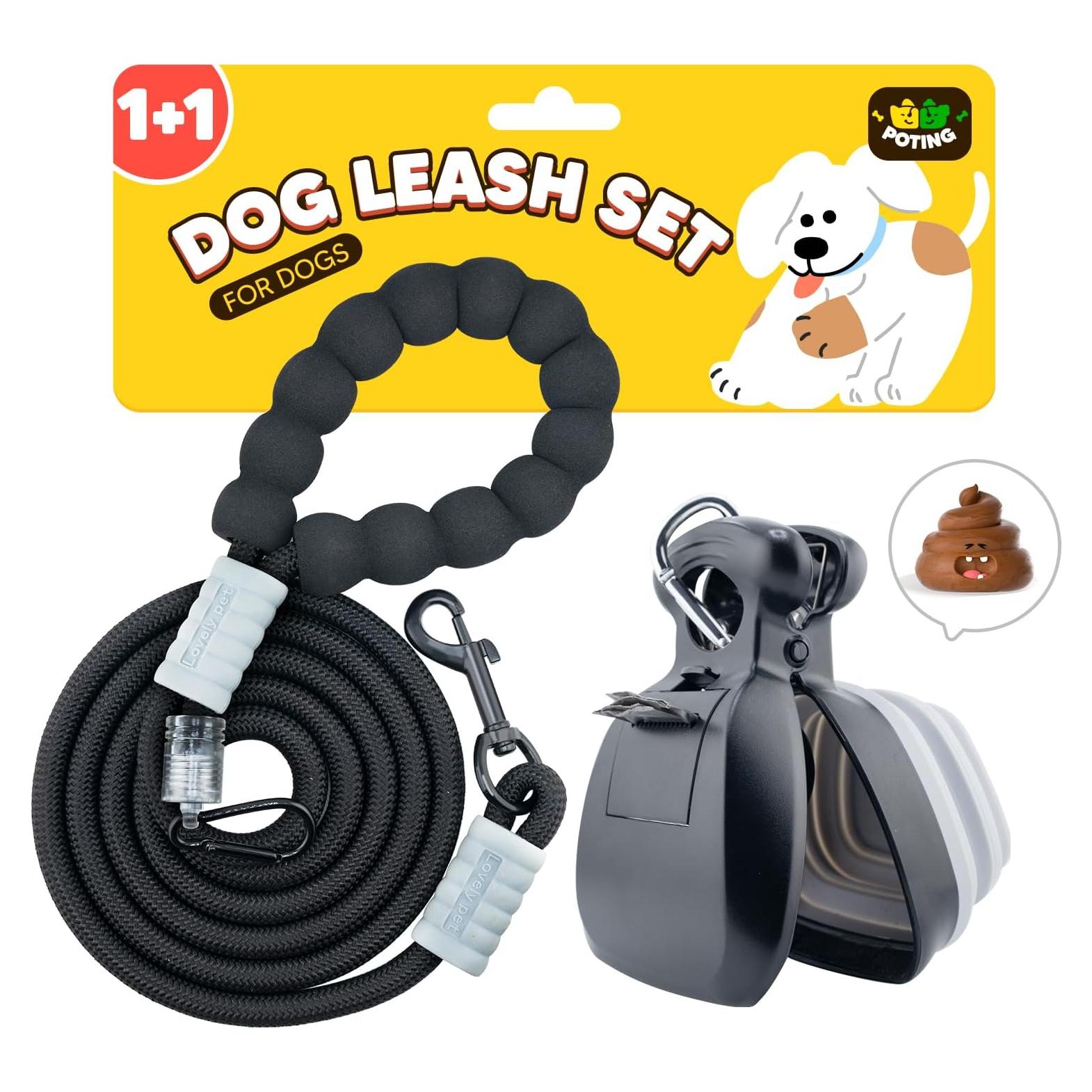 Correa para Perro 2-en-1 POTING Ajustable y Recogedor de Desechos