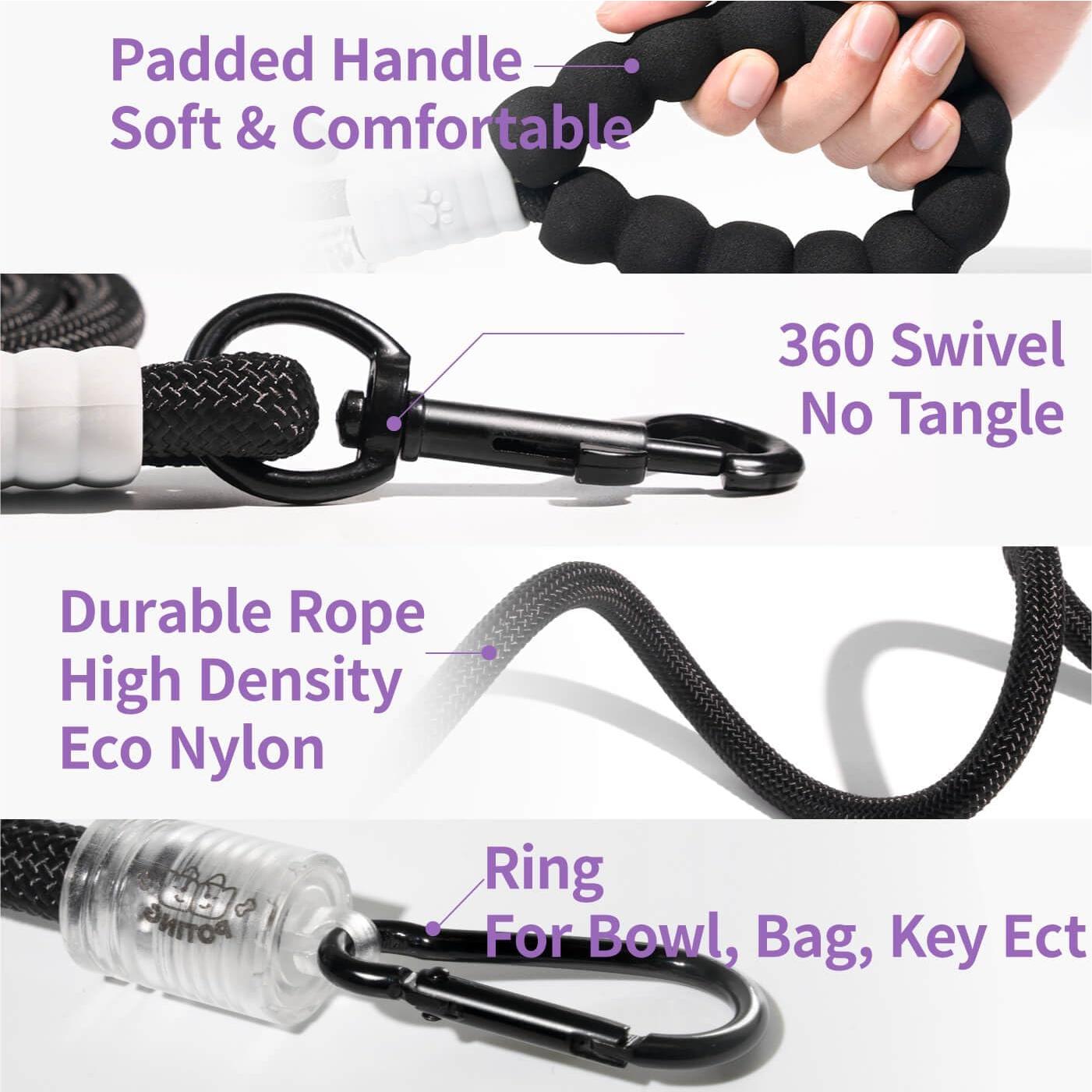 Correa para Perro 2-en-1 POTING Ajustable y Recogedor de Desechos