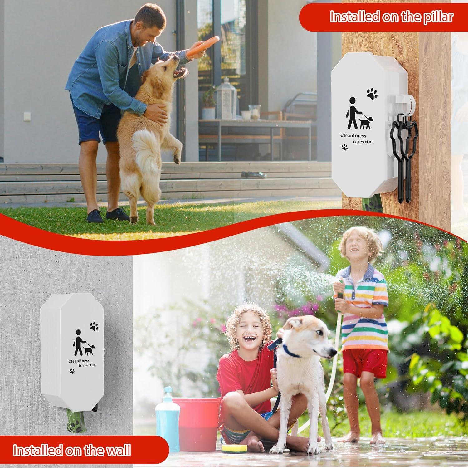 Dispensador de bolsas para excremento de perro Numeroustar, metal, 8 rollos