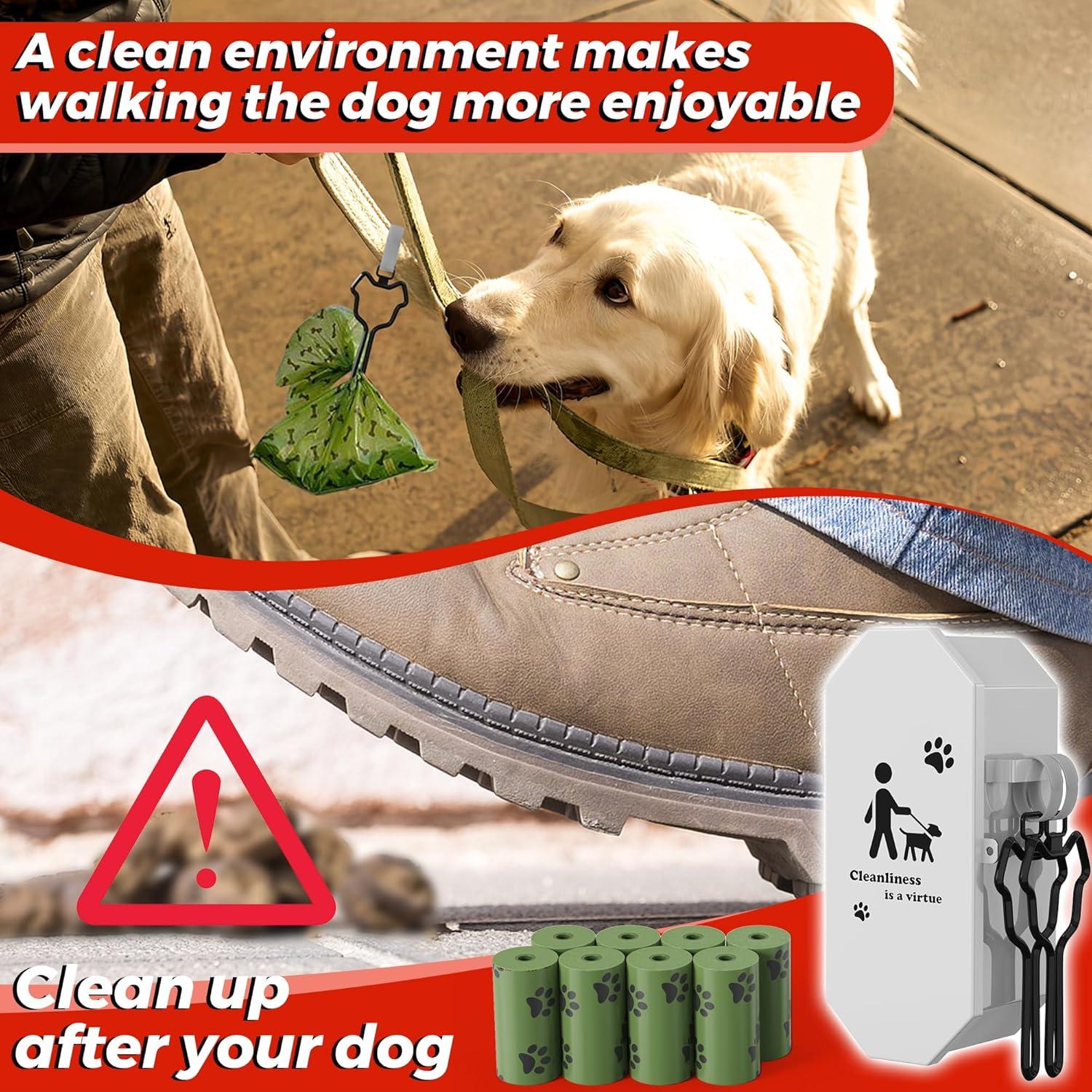 Dispensador de bolsas para excremento de perro Numeroustar, metal, 8 rollos