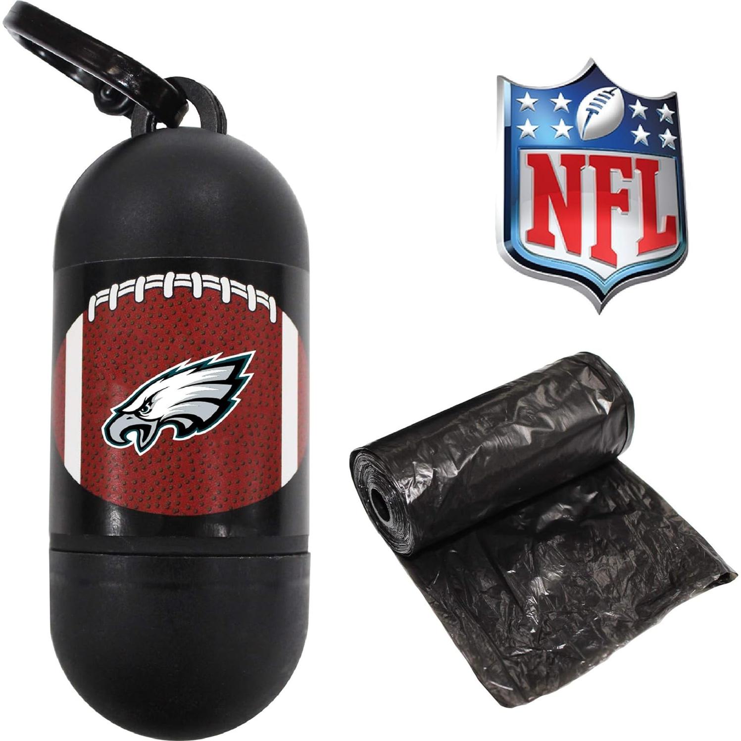Dispensador de bolsas de desechos para perros Pets First NFL Filadelfia Eagles con 15 bolsas