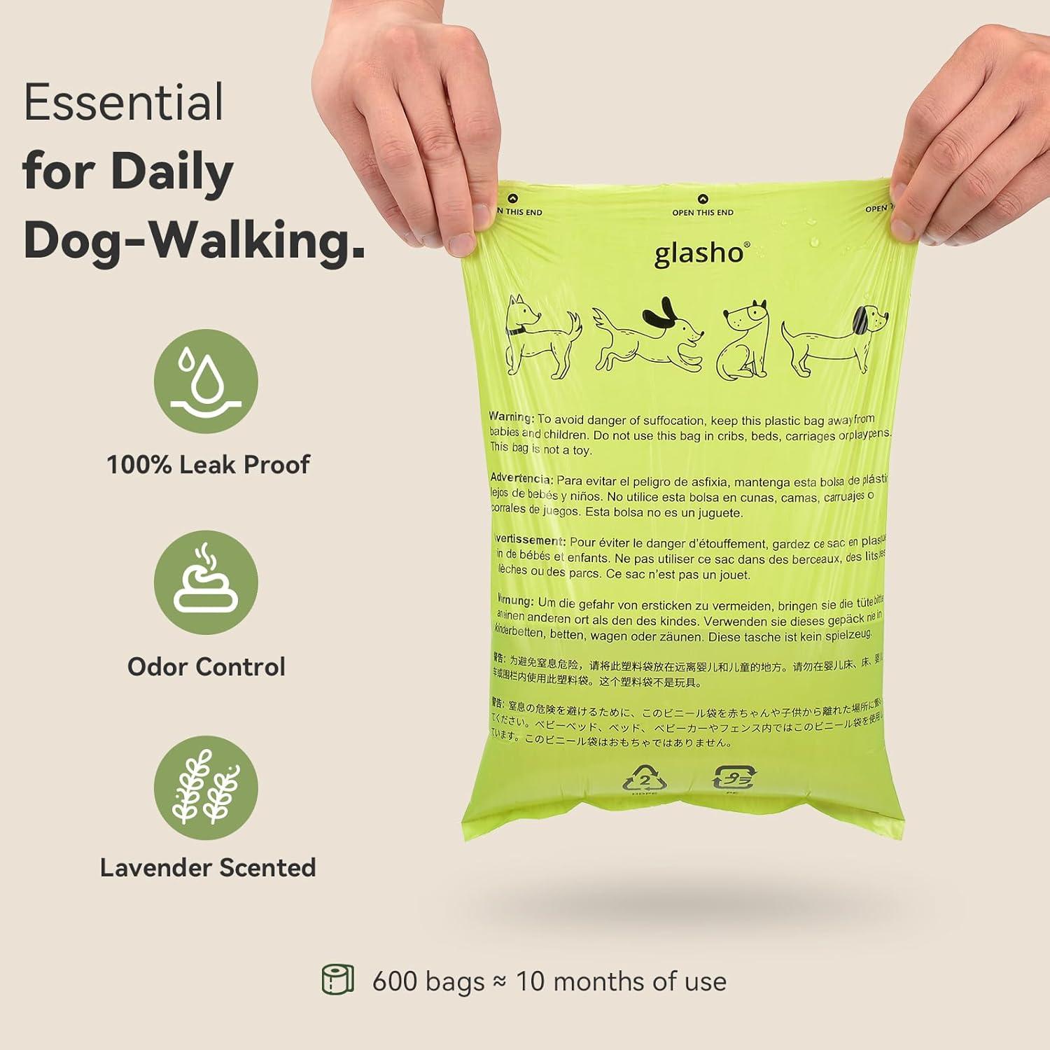 Bolsas de Excremento para Perros Glasho 600 Unidades Lavanda