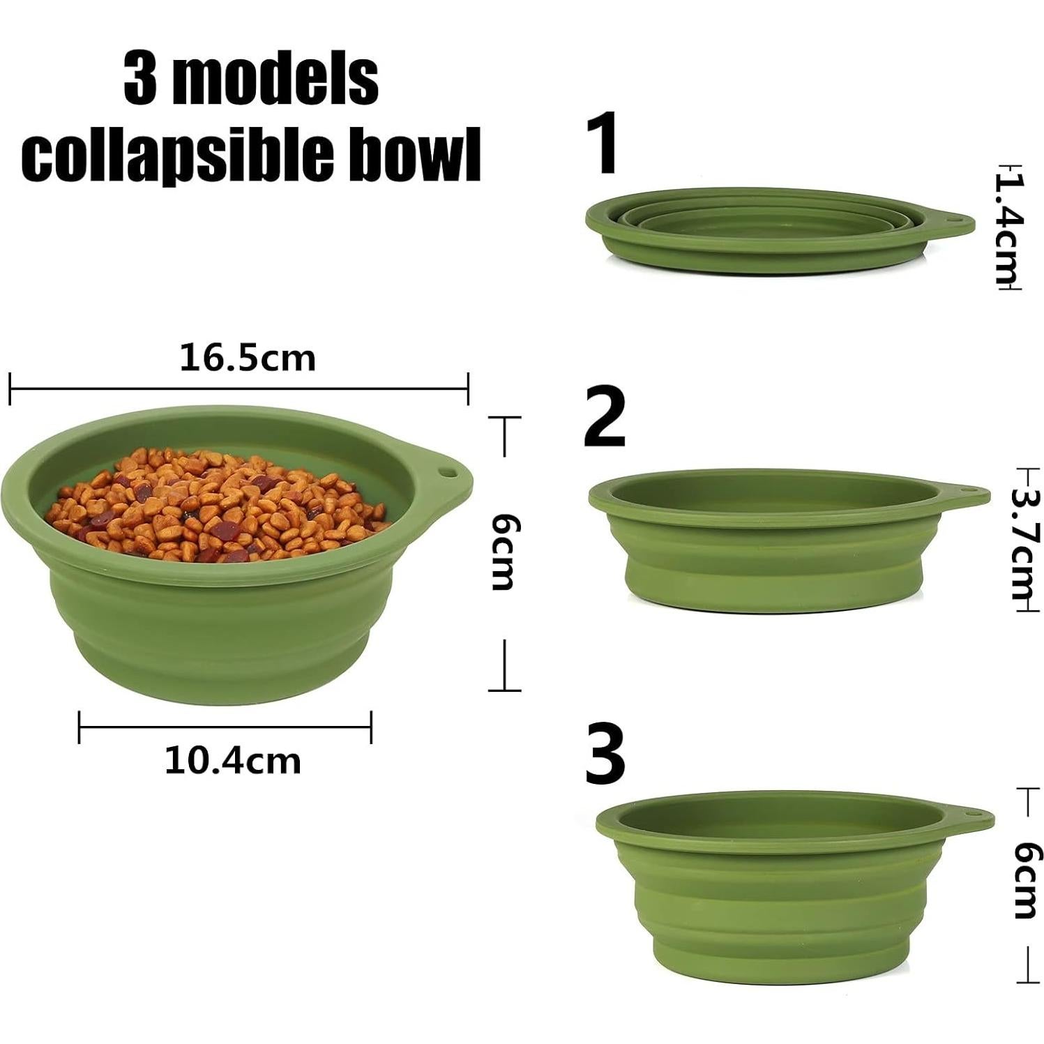 Cuencos Plegables para Perros SLSON 600ml Azul y Verde