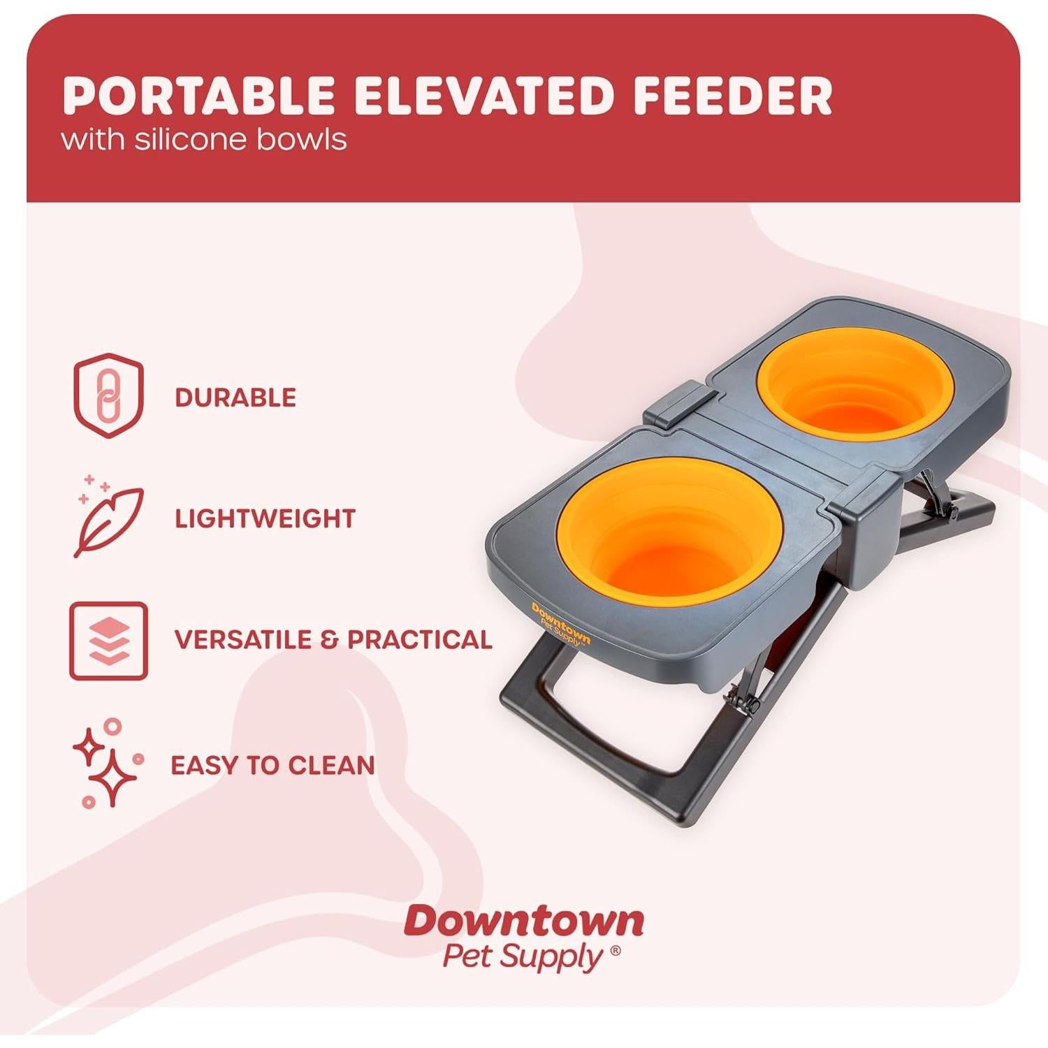 Comedero Elevado Plegable Downtown Pet Supply - 5 Tazas