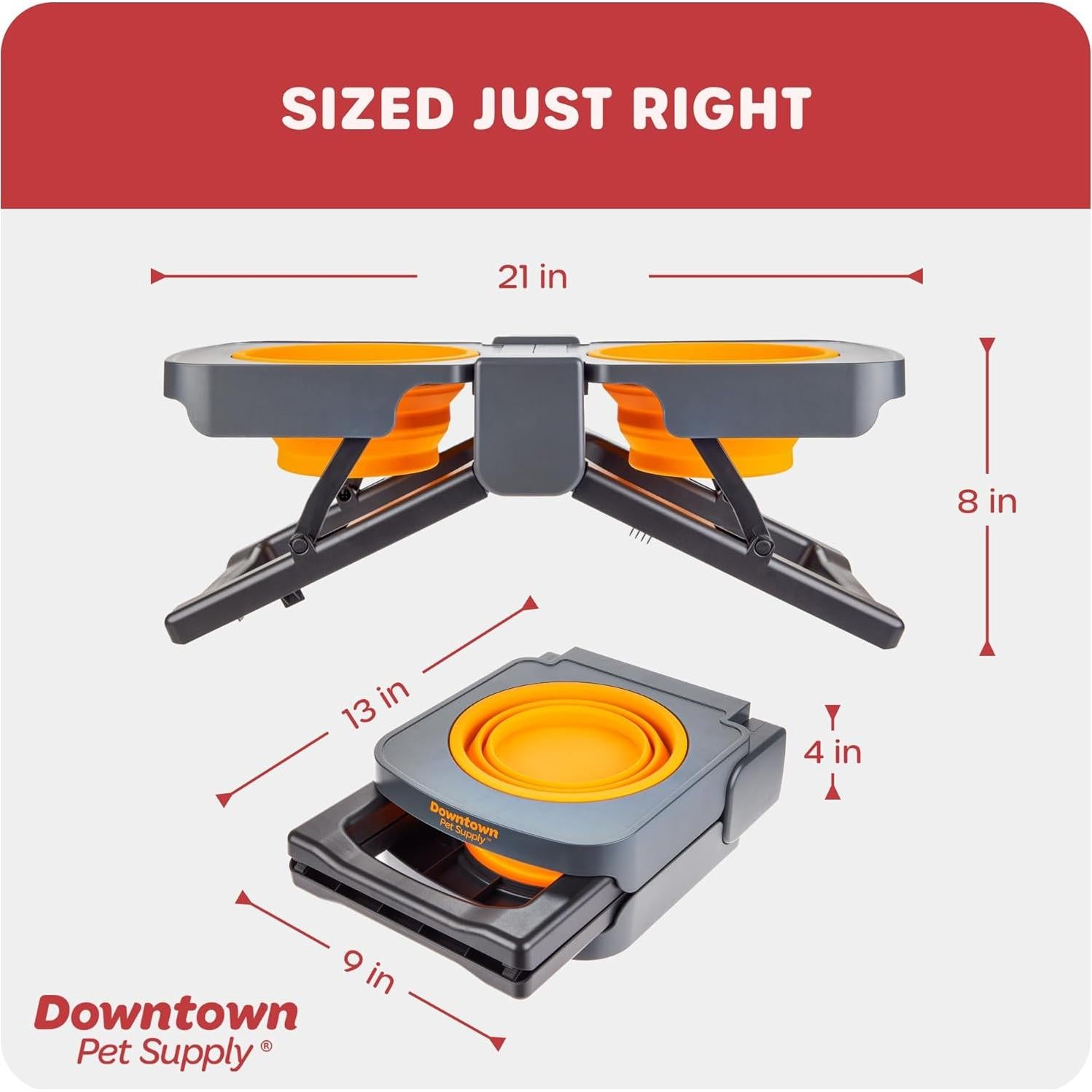 Comedero Elevado Plegable Downtown Pet Supply - 5 Tazas