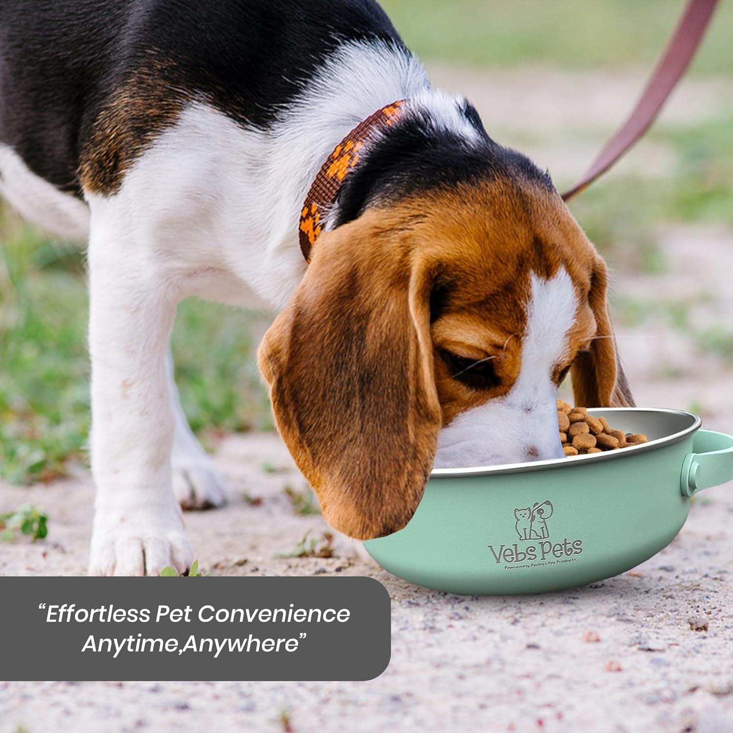 Tazón de Acero Inoxidable Vebs Pets 0.88 L Antideslizante Jade