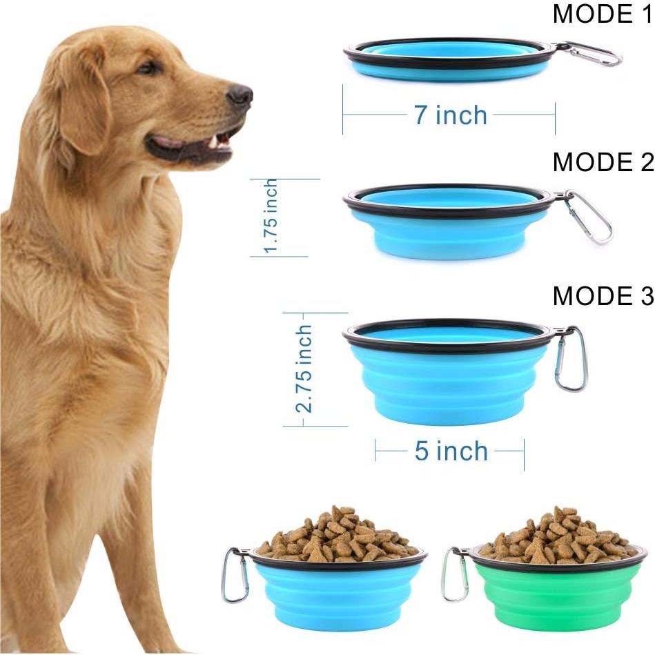 Tazones Plegables para Perros Guardians 34oz 2 Piezas Azul Verde