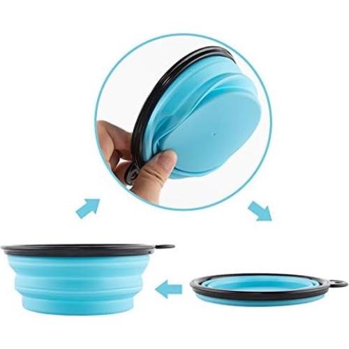 Tazones Plegables para Perros Guardians 34oz 2 Piezas Azul Verde