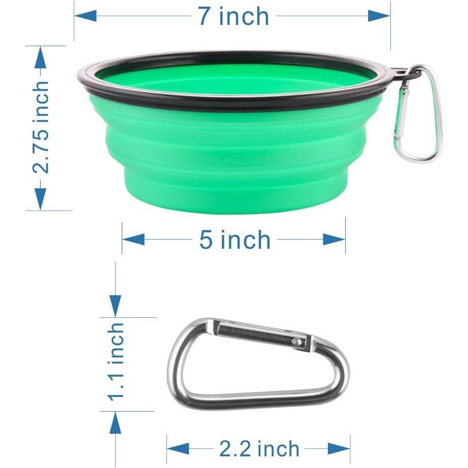 Tazones Plegables para Perros Guardians 34oz 2 Piezas Azul Verde