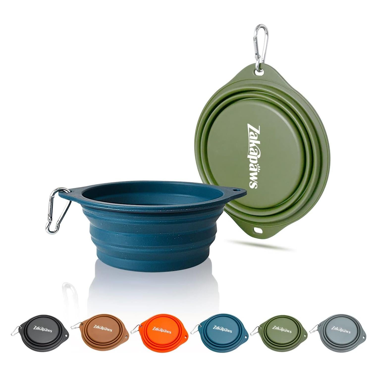 Tazón de Viaje Plegable ZAKAPAWS para Perros - 2 Unidades