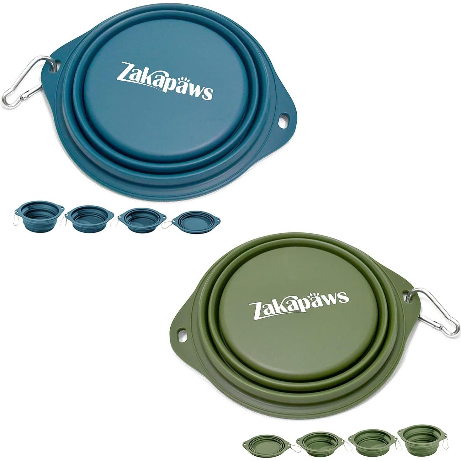 Tazón de Viaje Plegable ZAKAPAWS para Perros - 2 Unidades