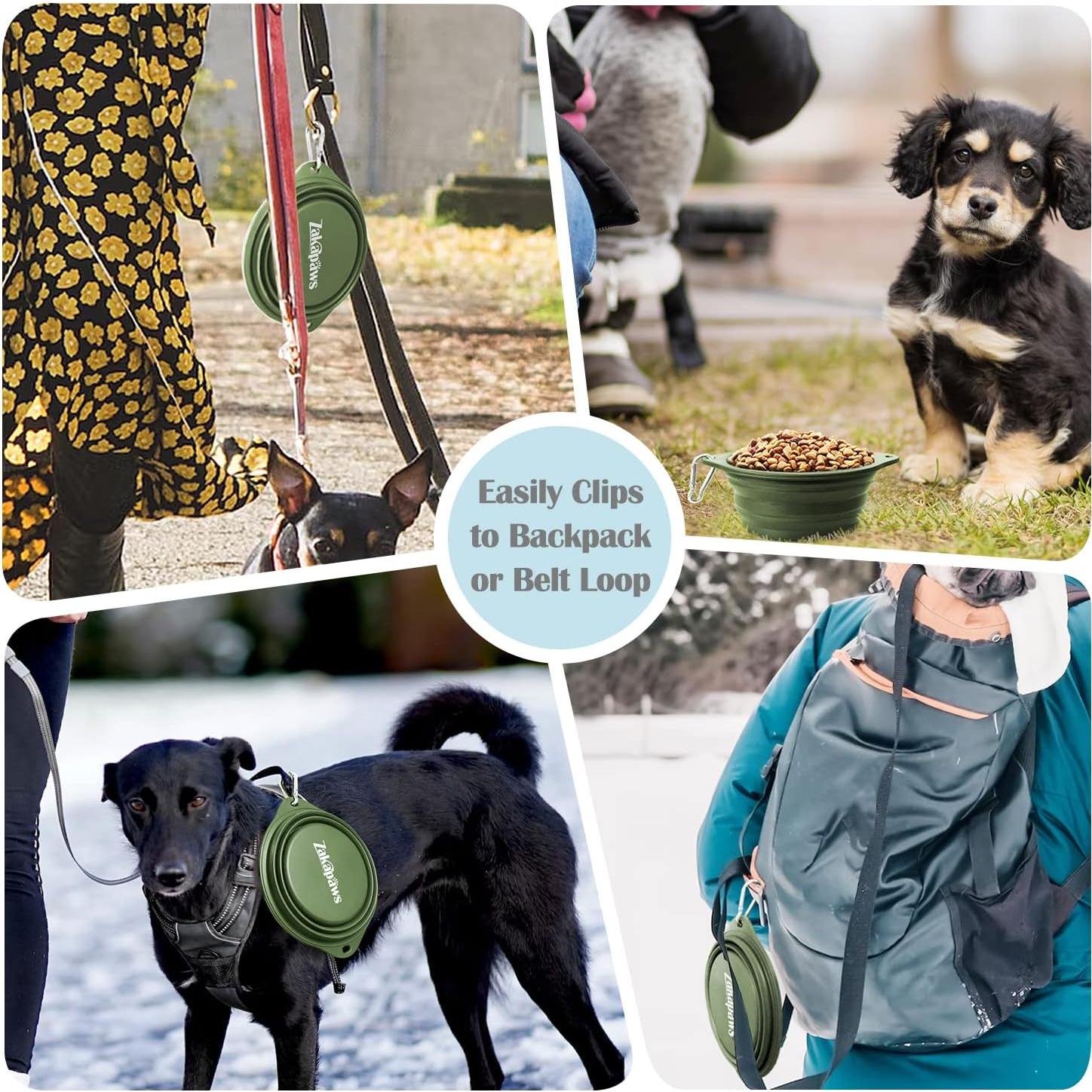 Tazón de Viaje Plegable ZAKAPAWS para Perros - 2 Unidades