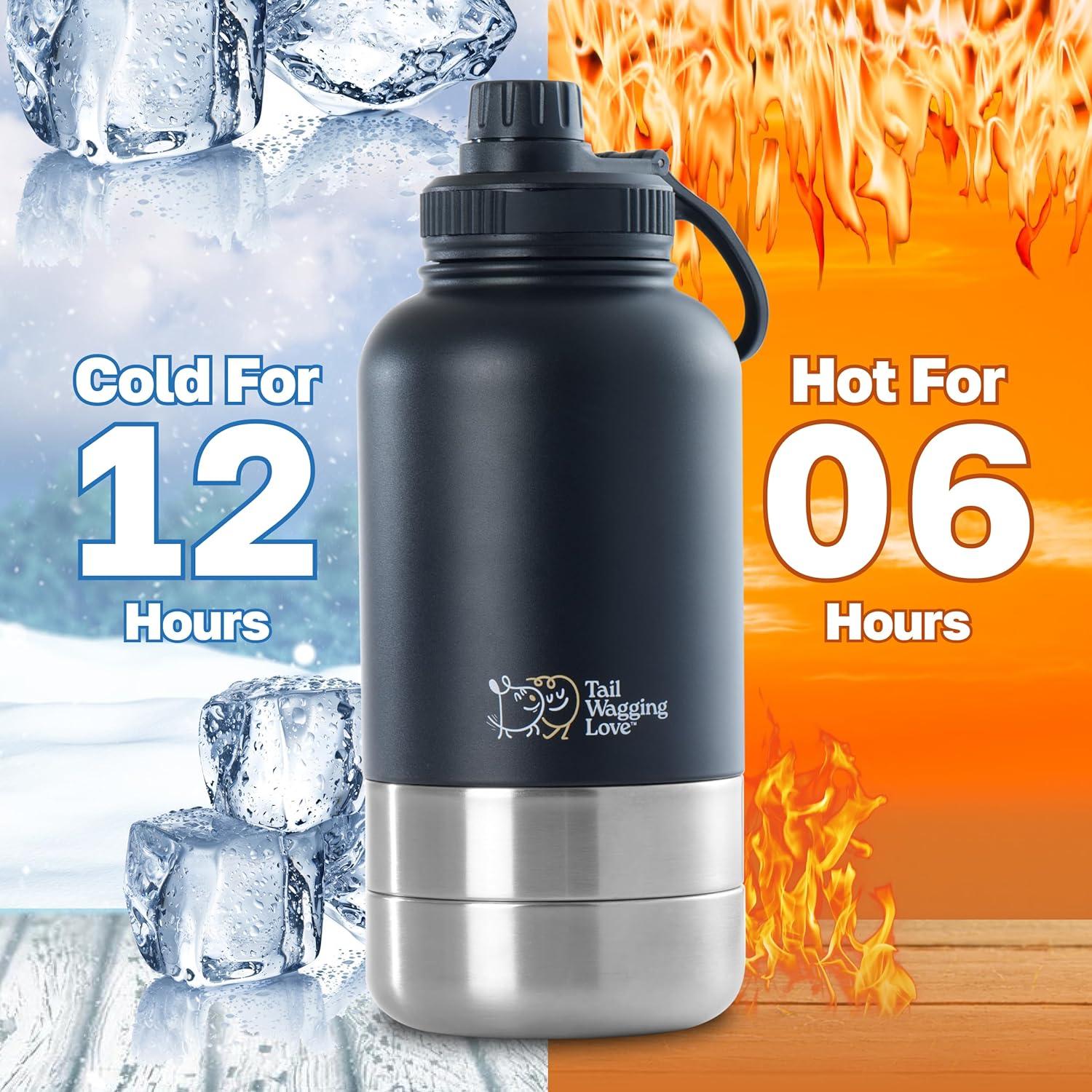 Botella de Agua Portátil 3-en-1 Tail Wagging Love 32oz