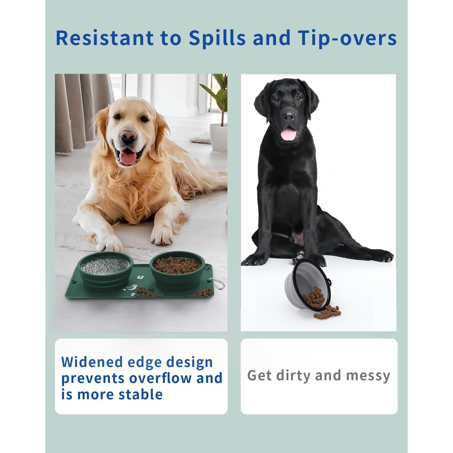 Cuenco Plegable 2-en-1 para Perros LPFLASAT - Silicona Antideslizante