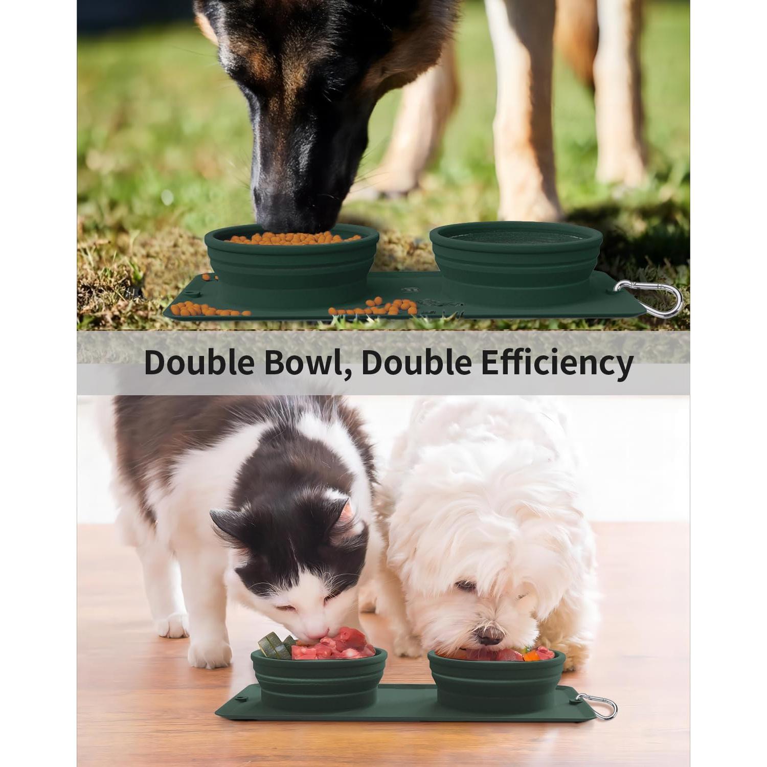 Cuenco Plegable 2-en-1 para Perros LPFLASAT - Silicona Antideslizante