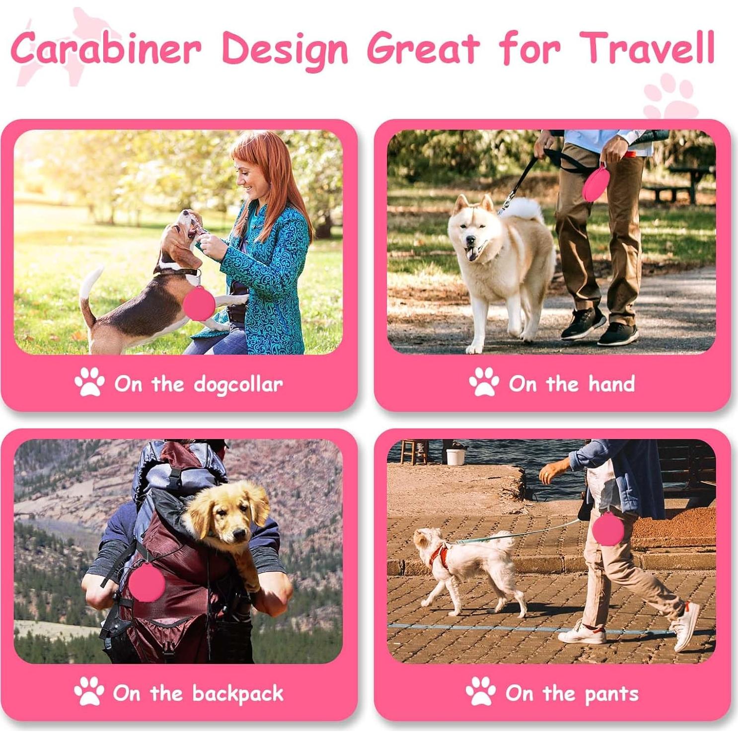 Cuenco Plegable 2 en 1 para Perros y Gatos Rosa 300ml