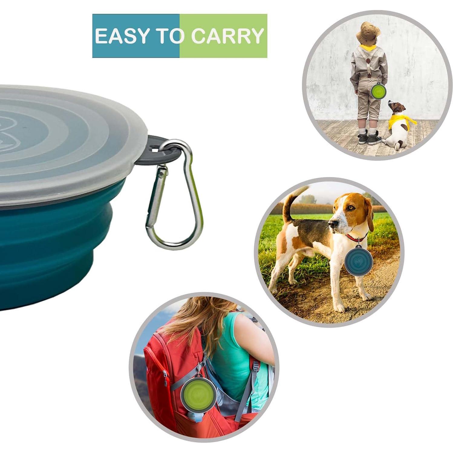 Tazón Plegable para Perros Ylaptew 350ml 2 Paquete Viaje