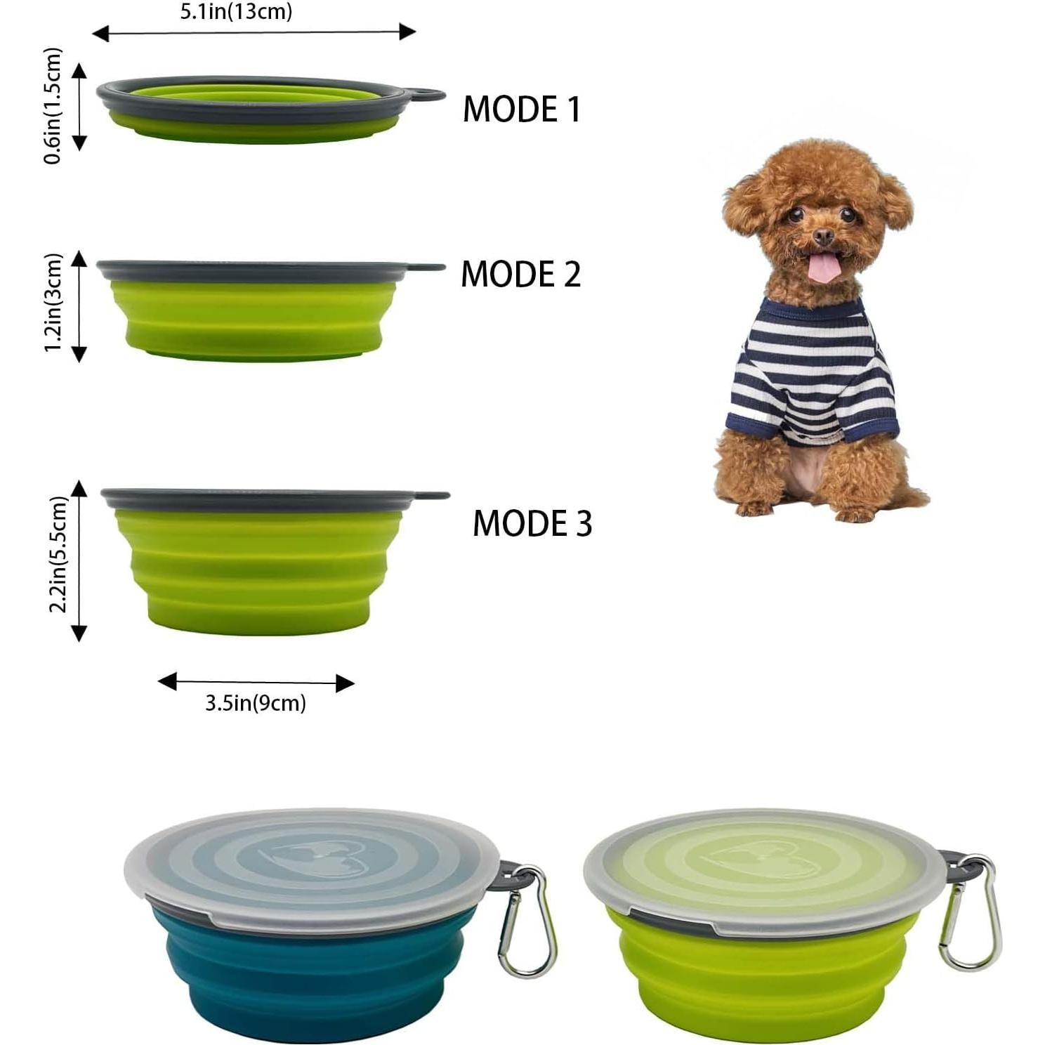 Tazón Plegable para Perros Ylaptew 350ml 2 Paquete Viaje