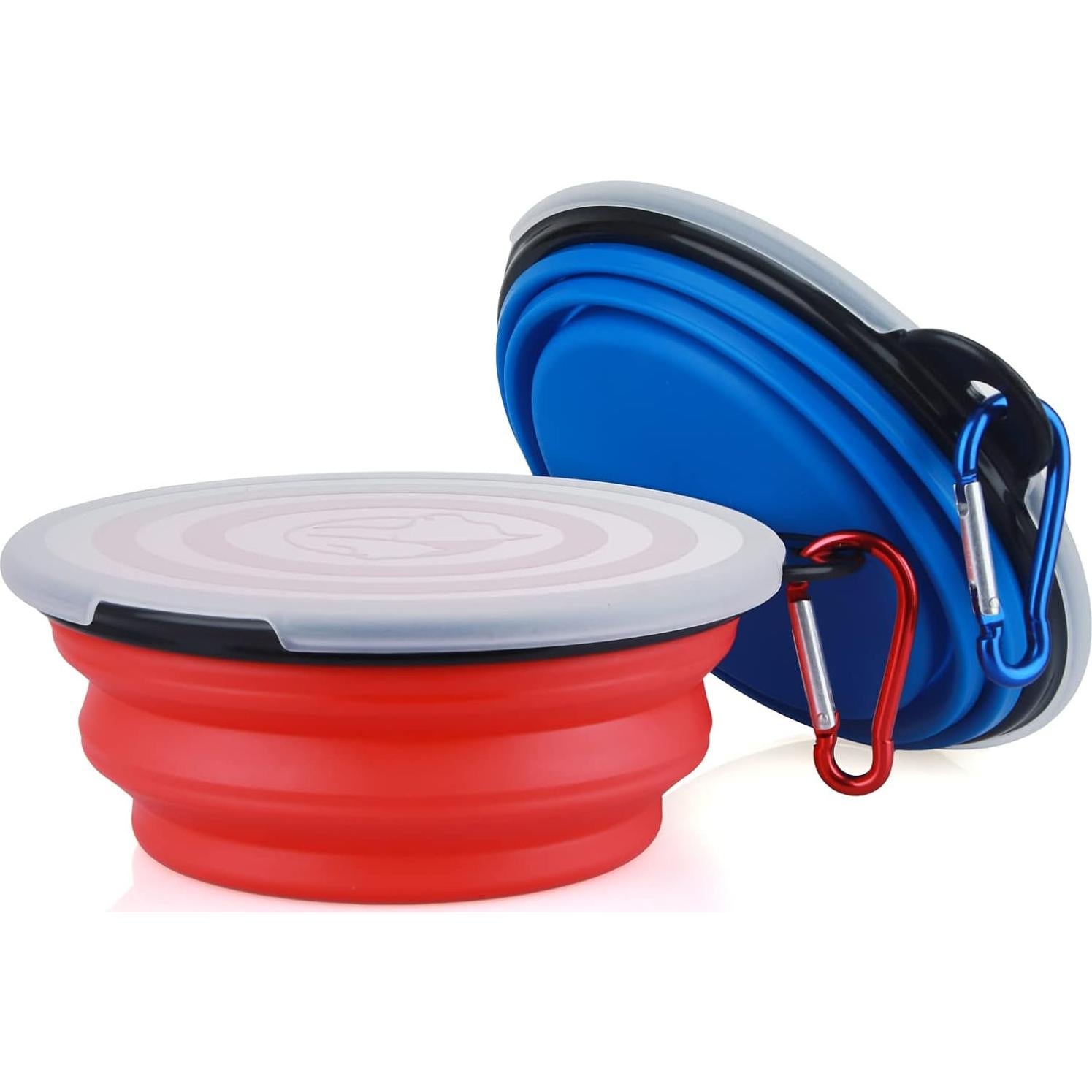 Cuenco Plegable para Perros SLSON 350 ml Azul y Rojo