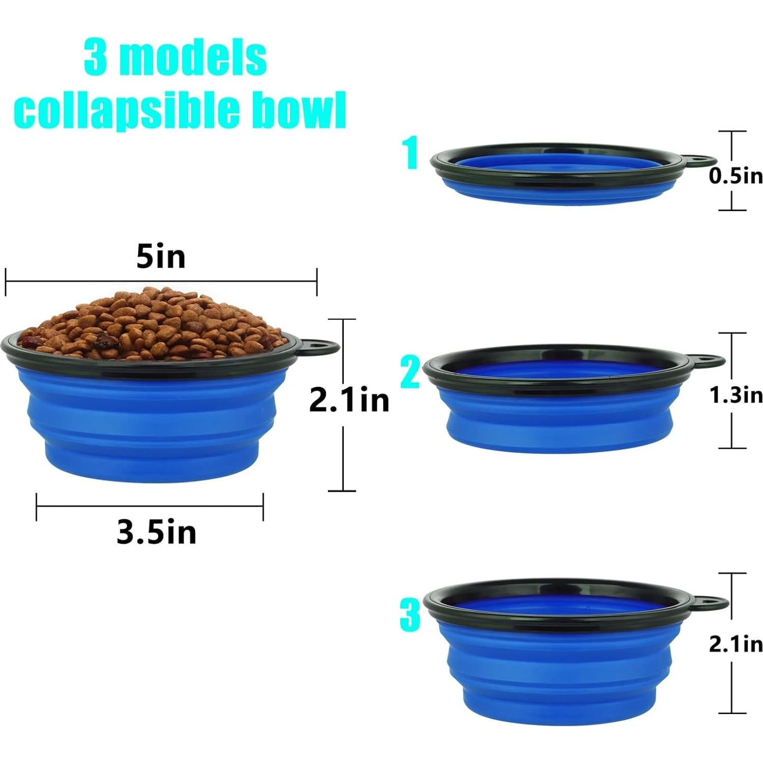 Cuenco Plegable para Perros SLSON 350 ml Azul y Rojo