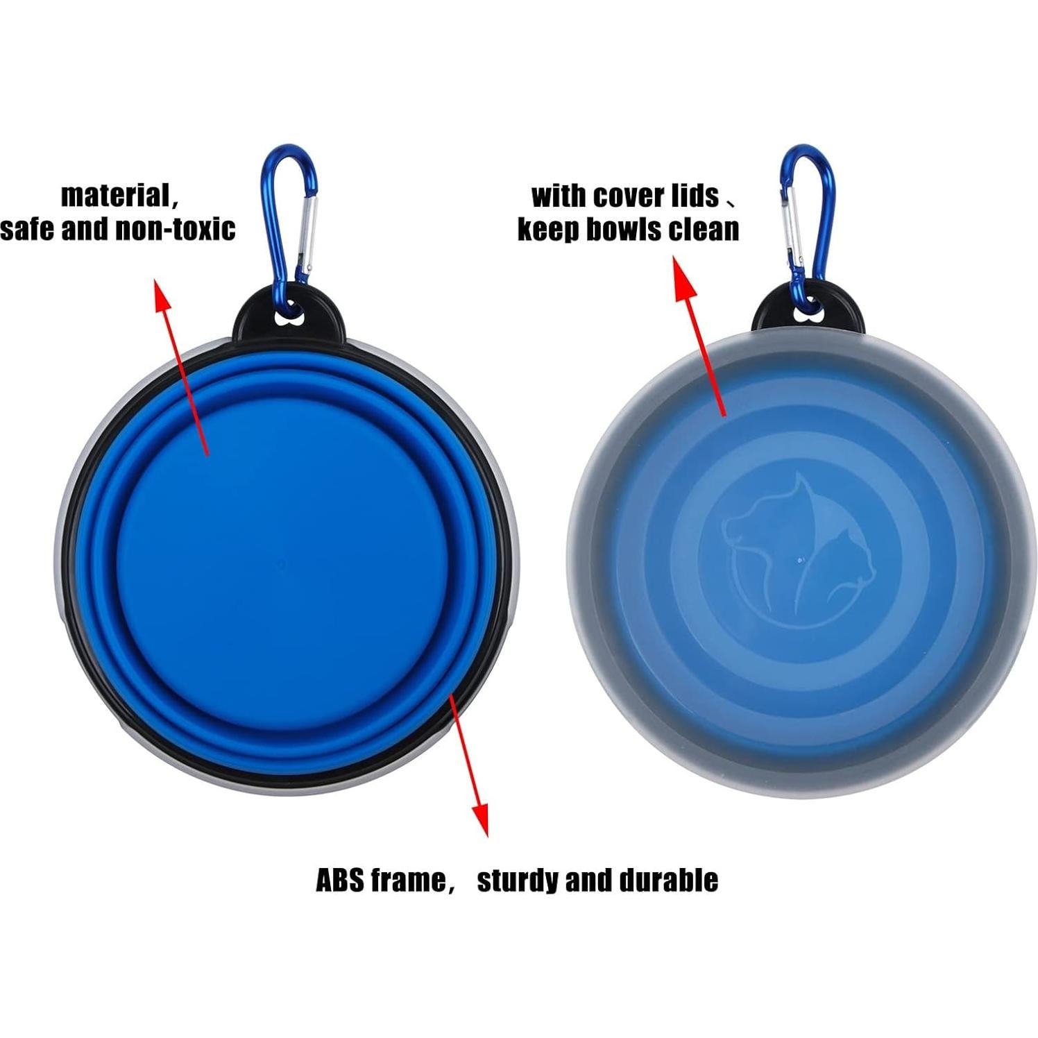 Cuenco Plegable para Perros SLSON 350 ml Azul y Rojo