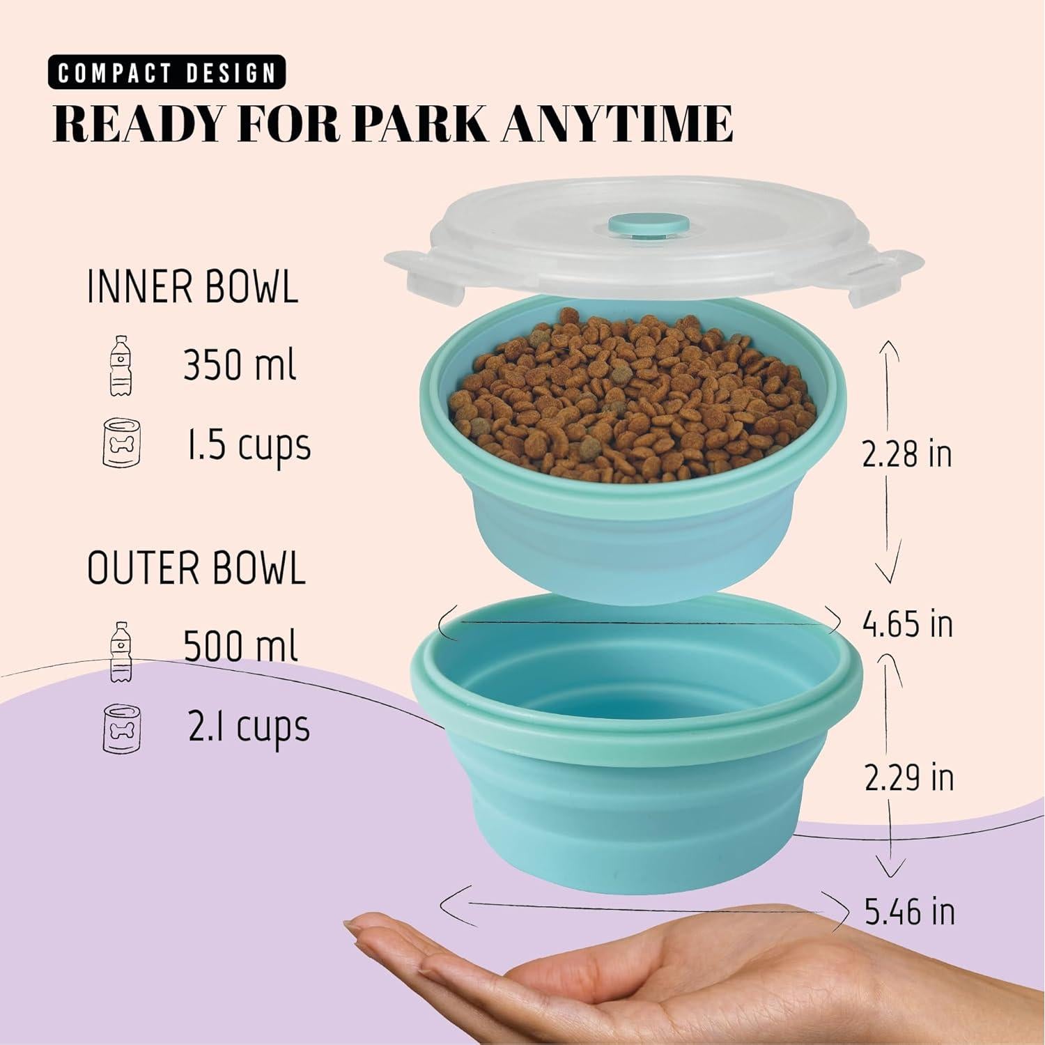 Tazones Plegables para Perros AVERYDAY 30oz - 2 Unidades