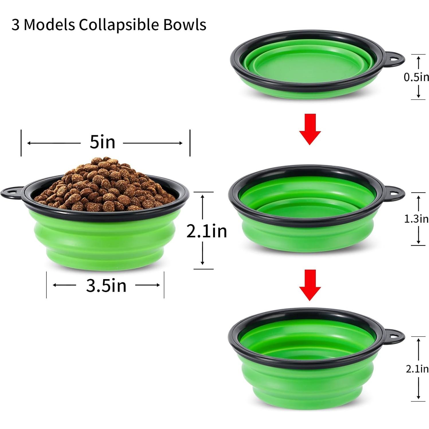 Cuencos de Perro Plegables BCHARYA 355 ml Viaje Azul Verde