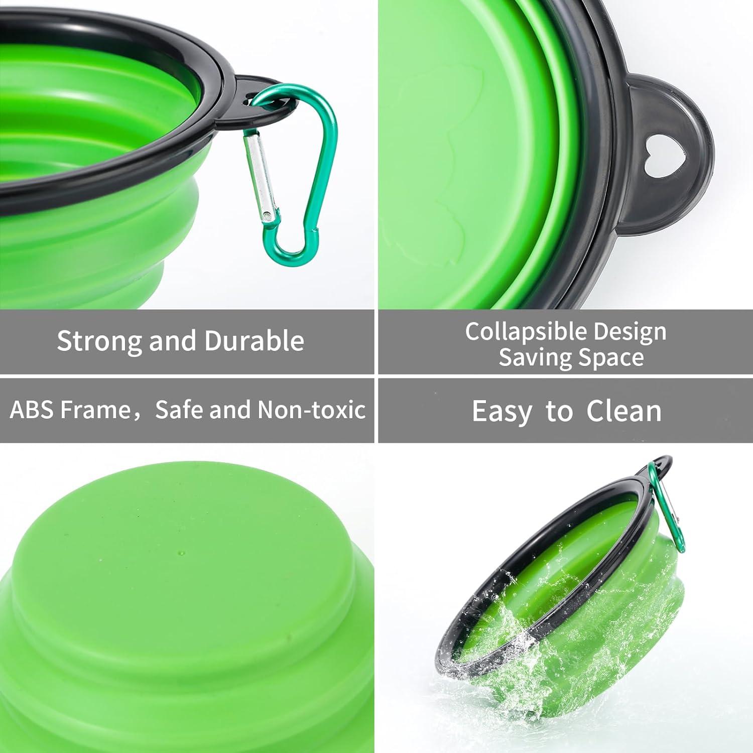 Cuencos de Perro Plegables BCHARYA 355 ml Viaje Azul Verde